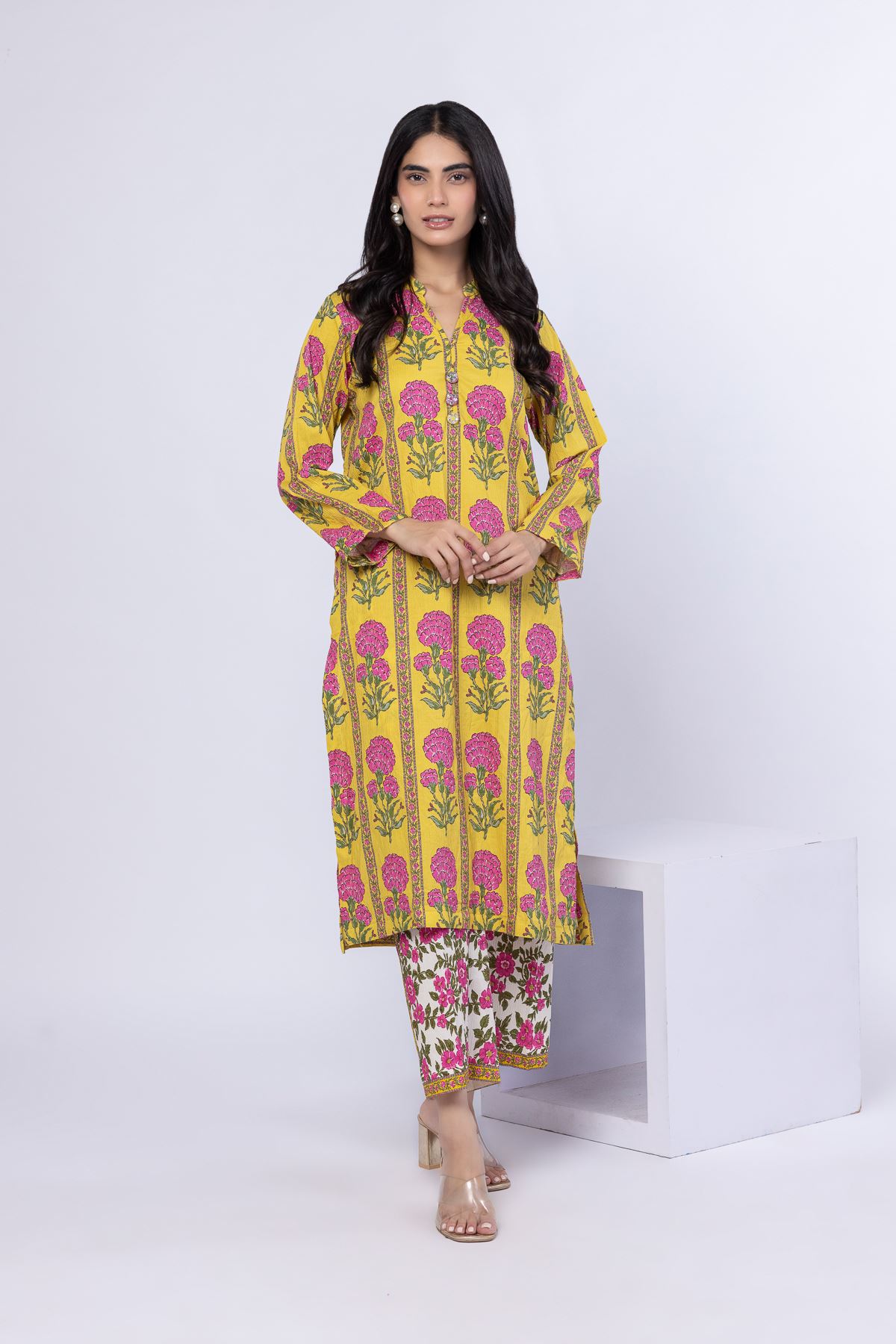 Printed Ripple Crinkle Pants - 25-05E57-01BB-VG