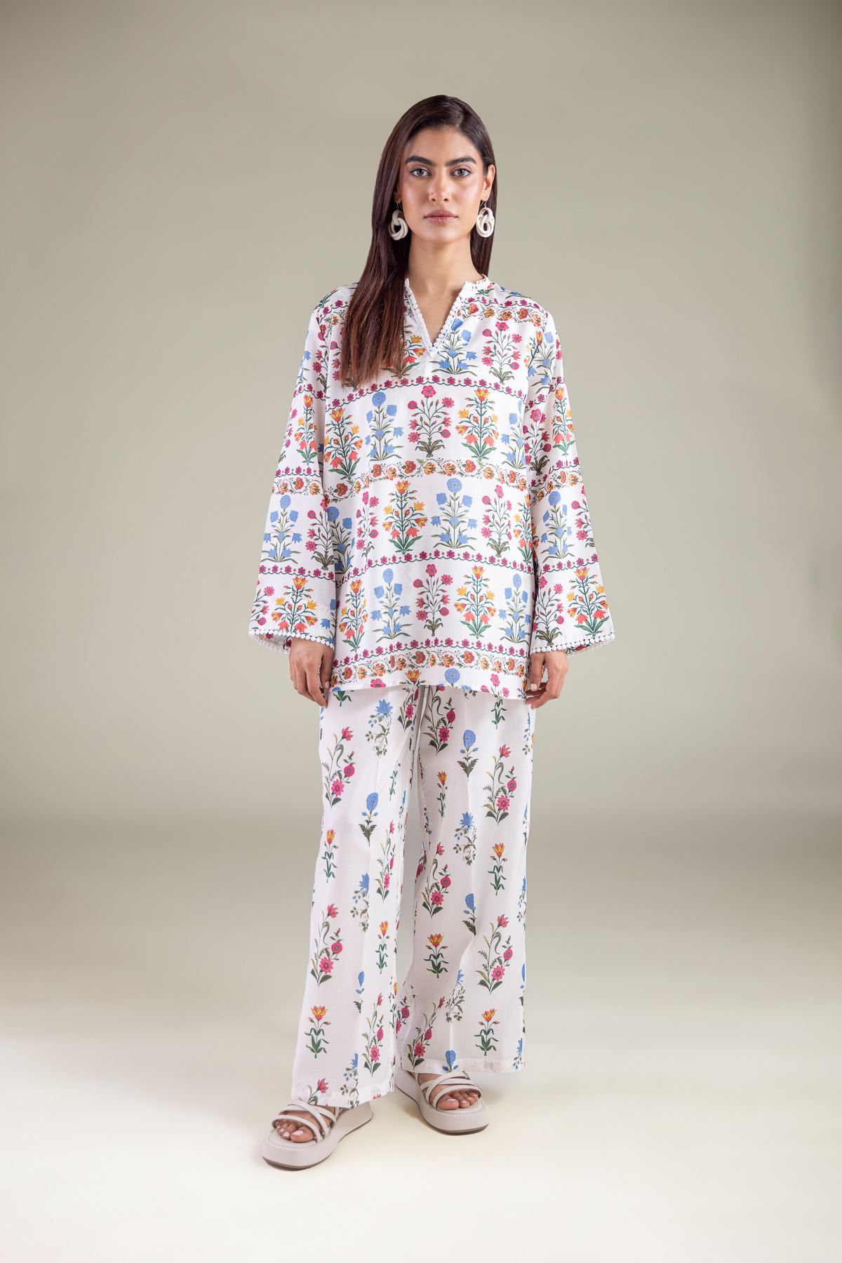 Embroidered Textured Weave Tunic - 1-26-108-A-F-VG
