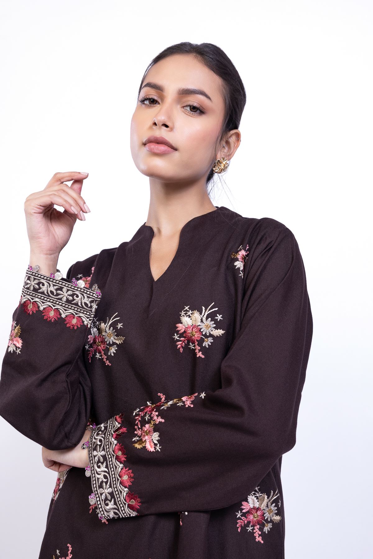 Embroidered Heavy Blended Viscose Kurta - 25-09-11E2-08TA-VG
