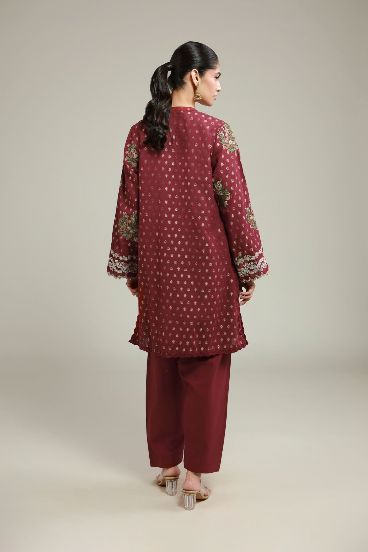 Embroidered Jacquard Fabrics 2 Piece | Top and Bottom - A113-26-101EG2-VG