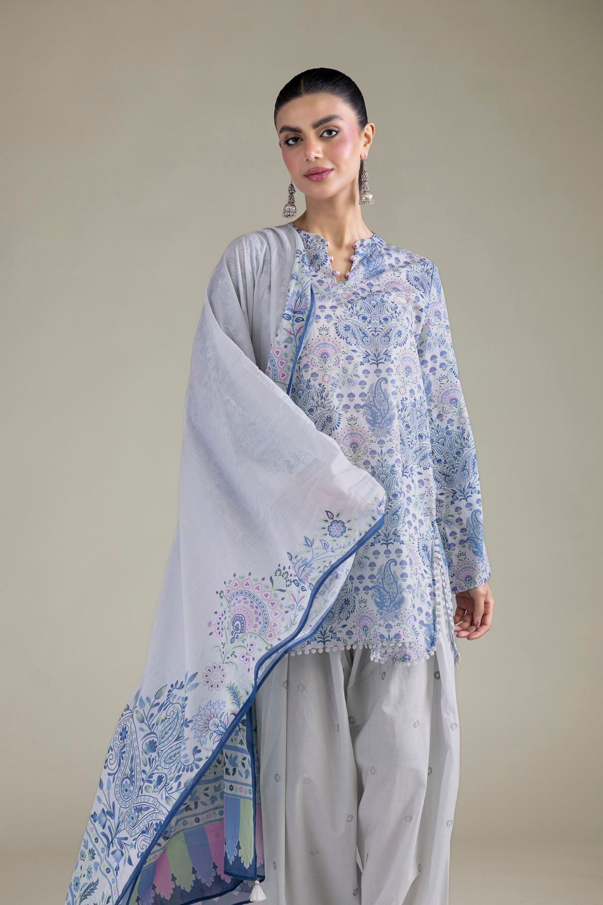 Embroidered Cambric Cambric Tailored 3-Piece - 1-26-102-A-F-VG