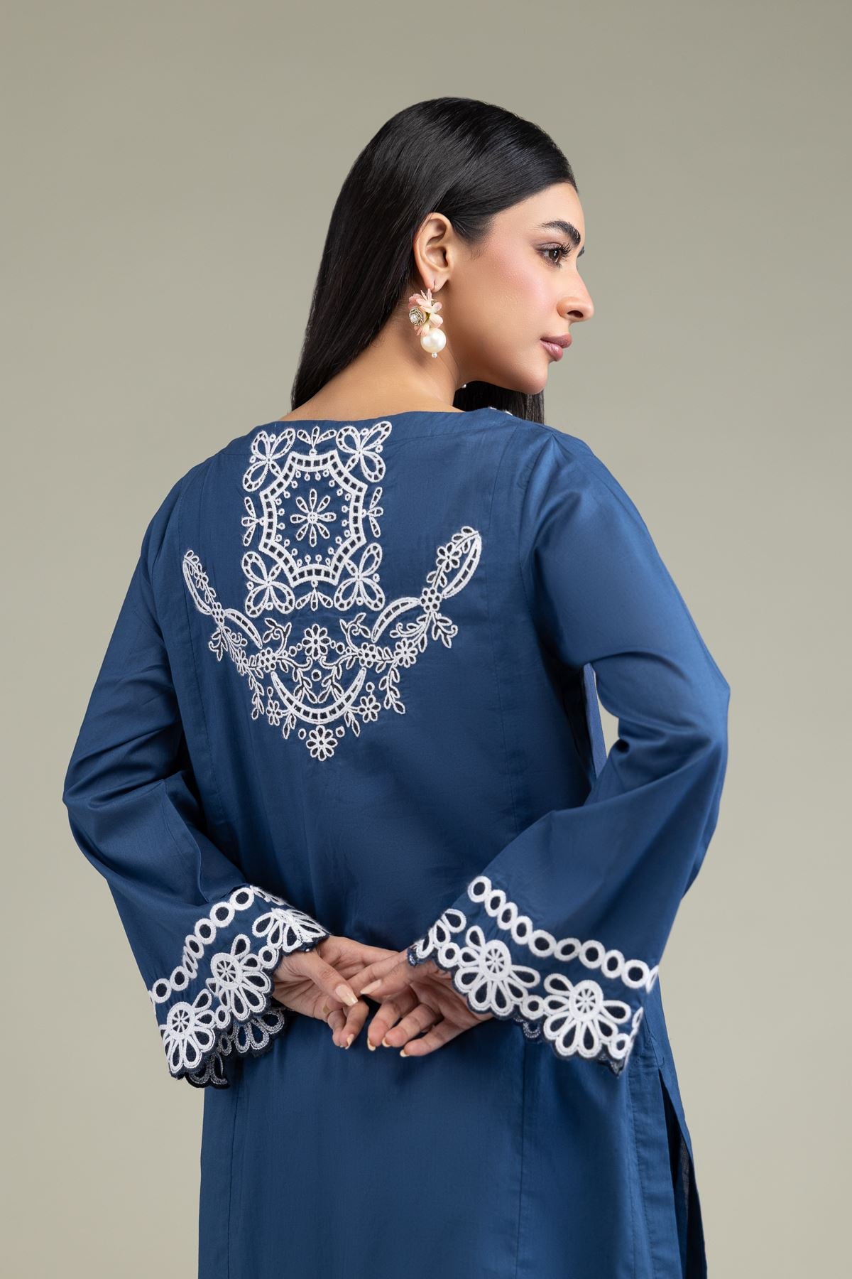 Embroidered Cambric Long Cambric Kurta - T-A11-26-101FH1-VG