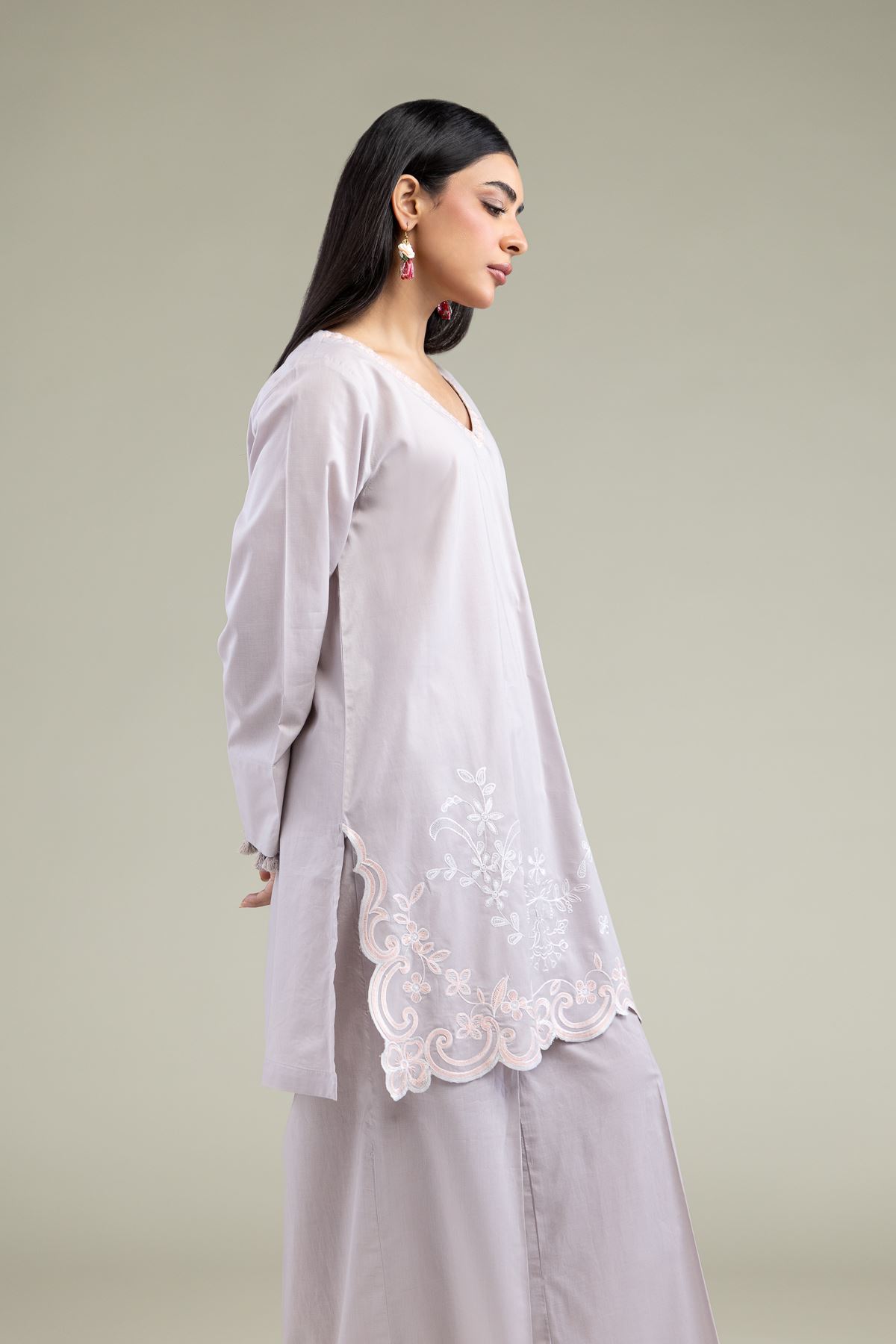 Embroidered Cambric Floral Cambric Kurta - 1-26-247-A-J1-VG