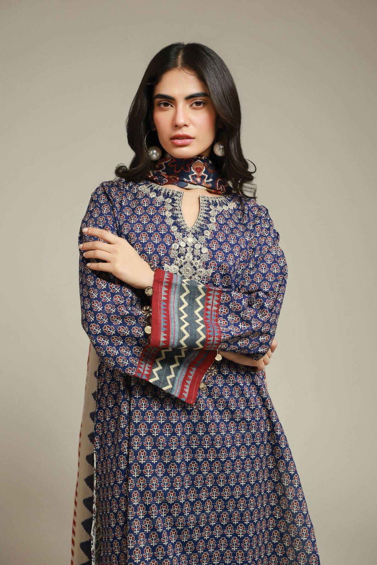 Printed Messuri Fabrics 3 Piece - CA24A-VG