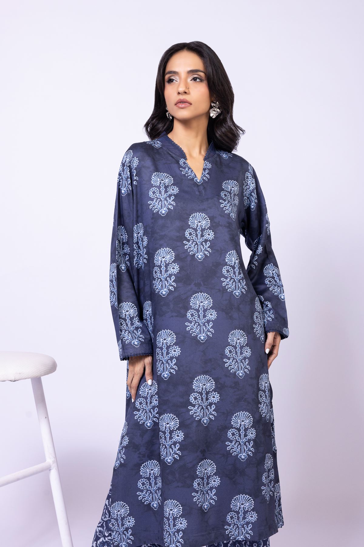 Printed Marina Kurta - 25-09-10E5-08TB-VG