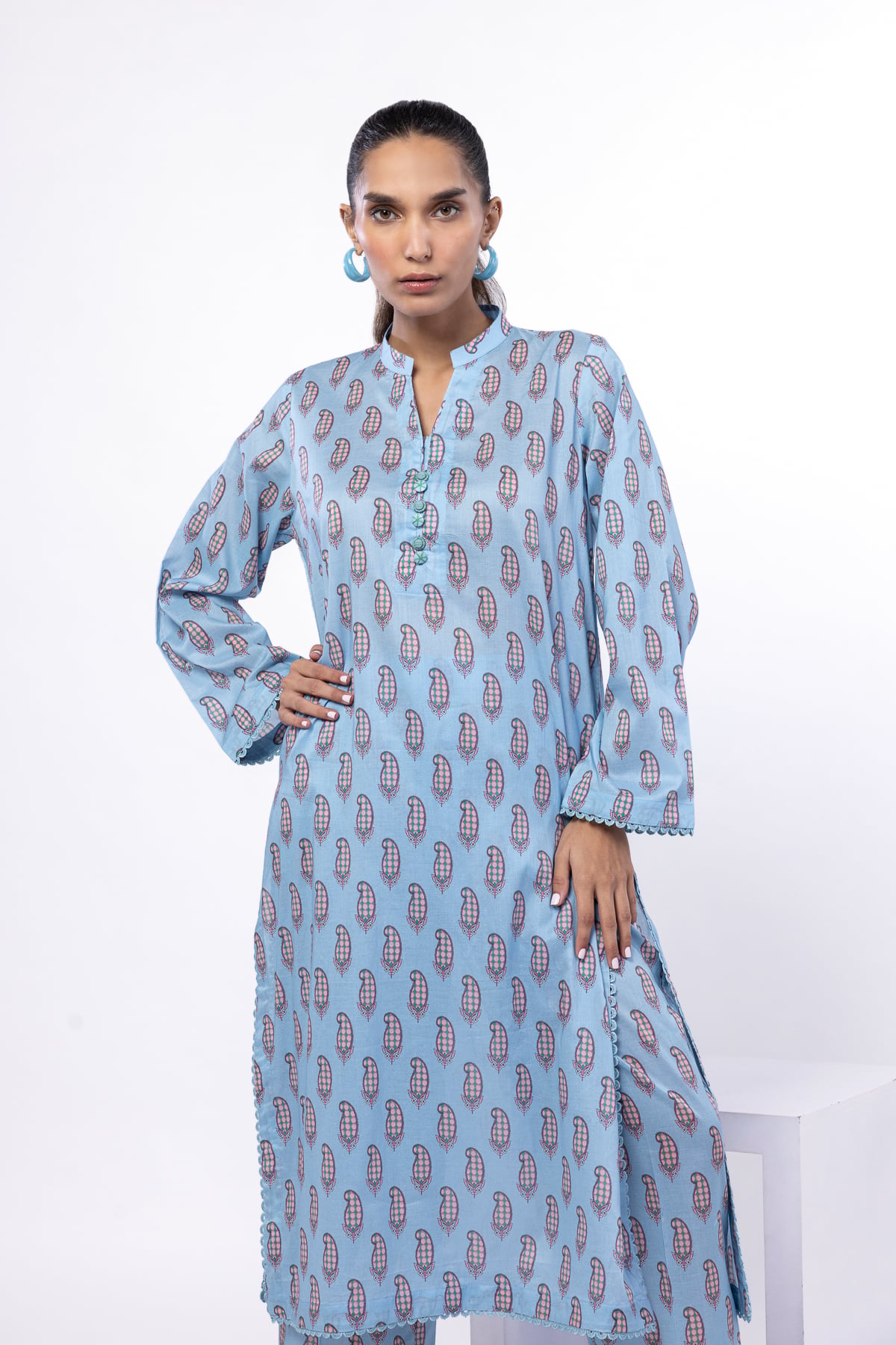 Printed Lawn Fabrics 2 Piece | Top and Bottom - KRN02A-VG