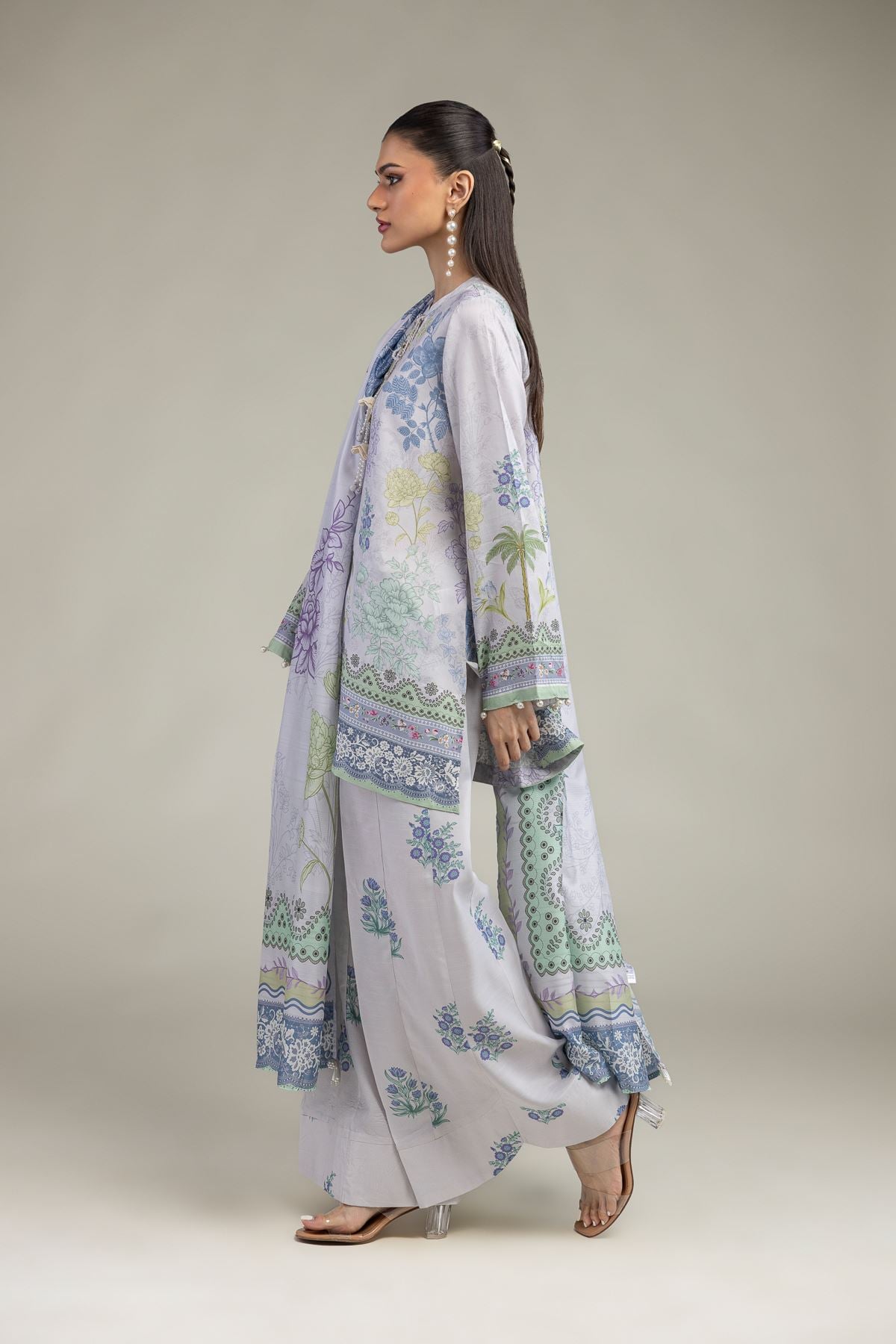 Embroidered Polyester Silk Floral Silk Dupatta - 1-26-203-A-C1-VG