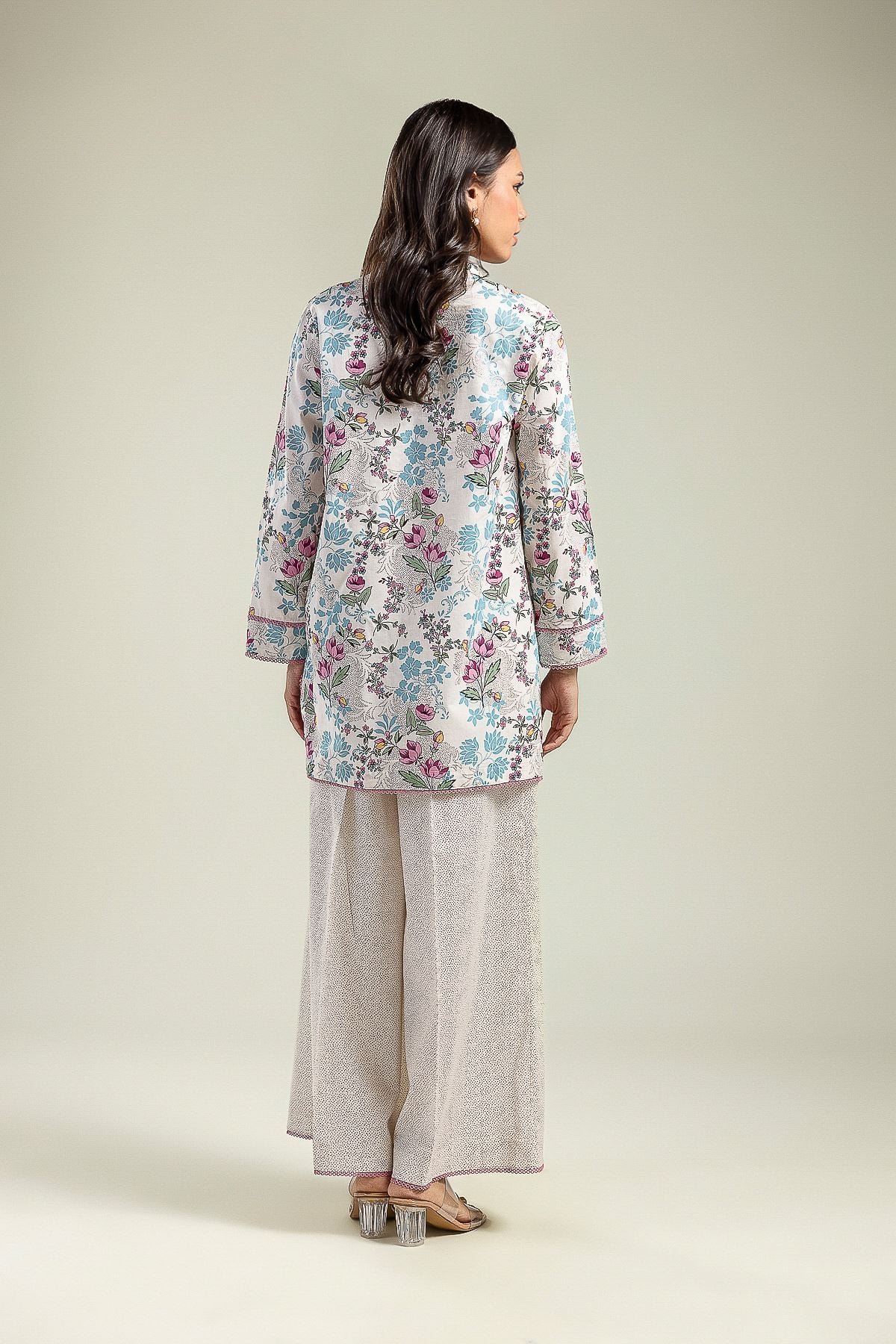 Printed Cambric Floral Cambric Kurta - 26-01-2E1-08BA-VG