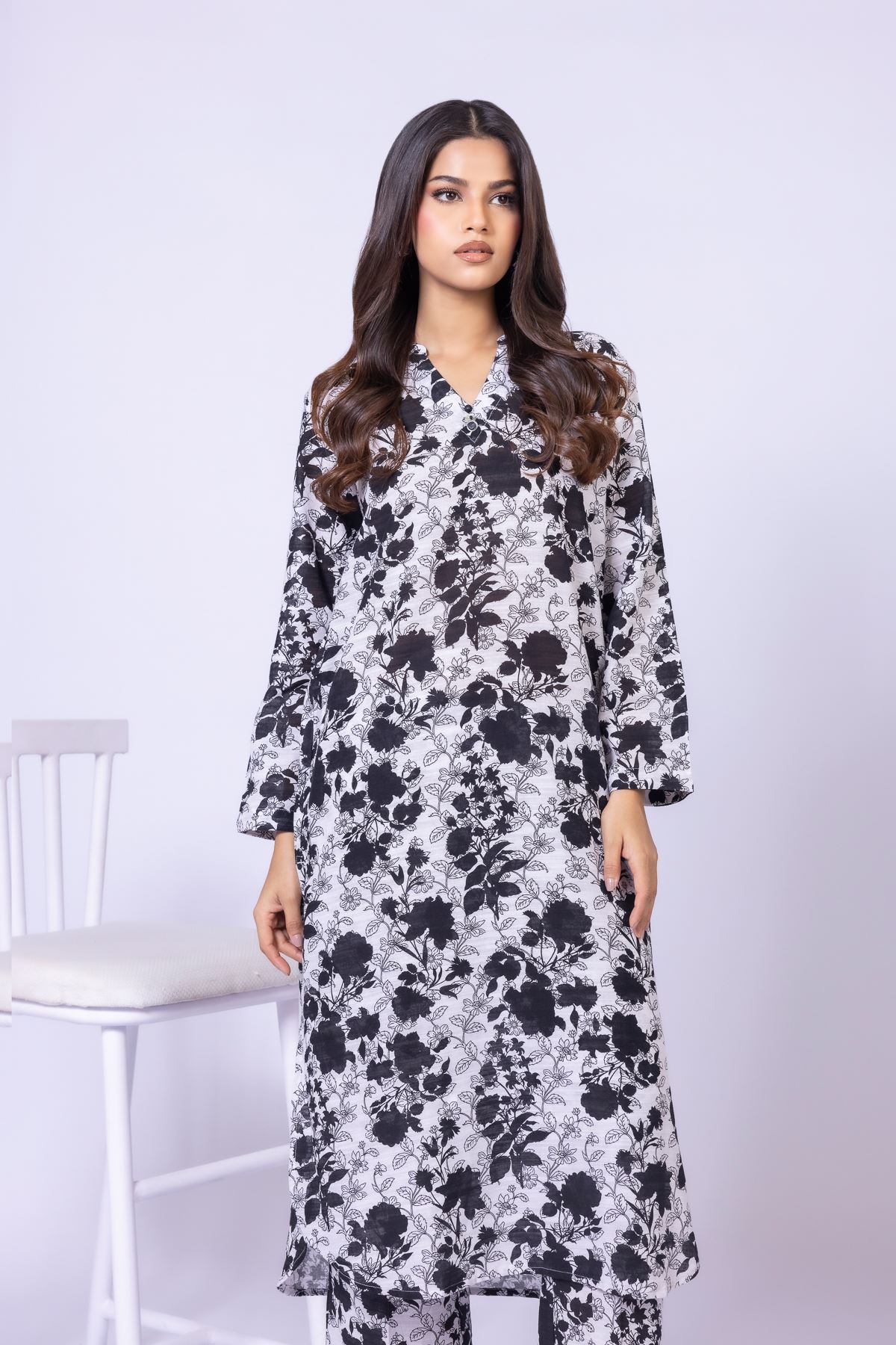 Printed Textured Cotton Kurta - OTD4-EX22-10TA-VG