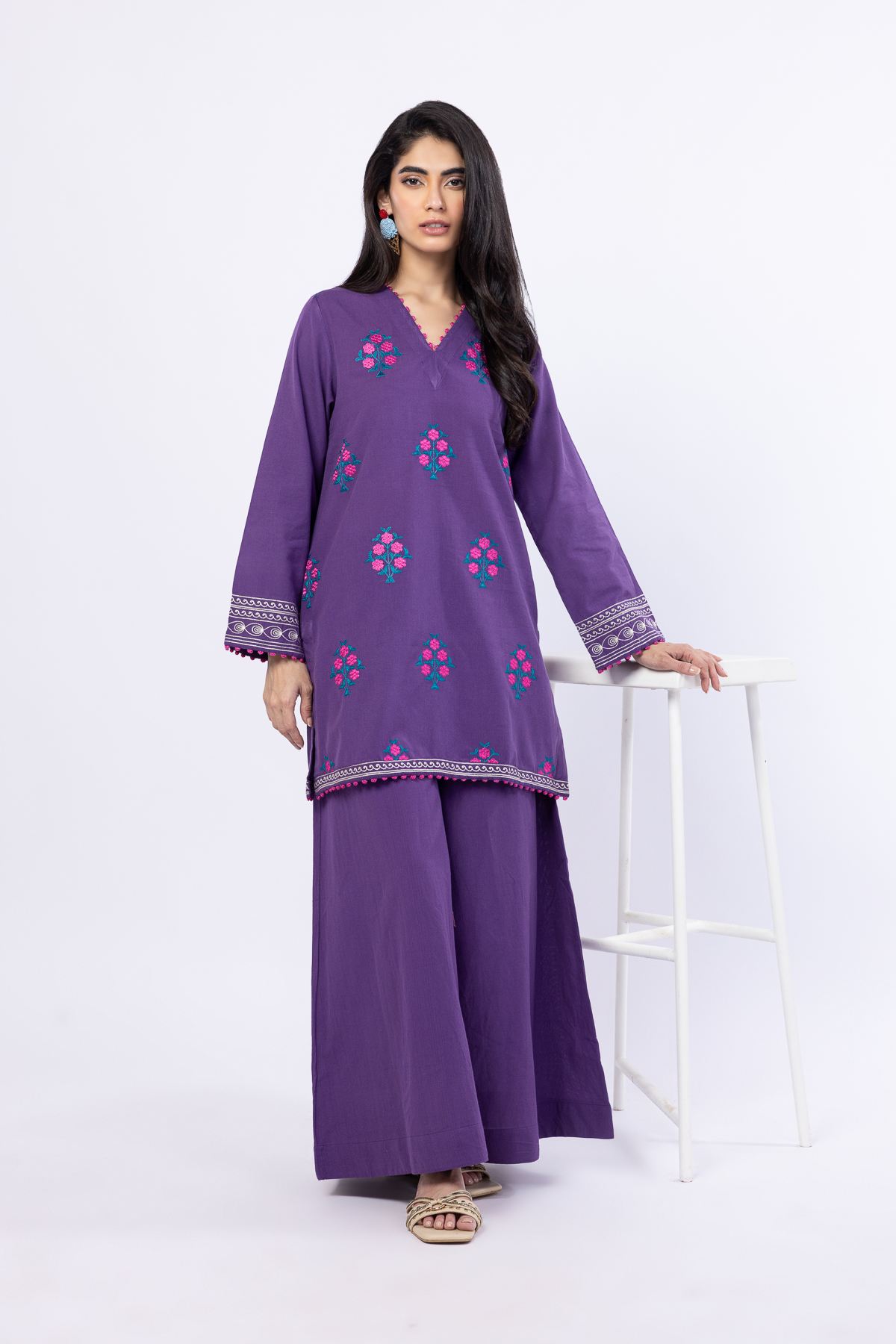 Embroidered Handwoven Cotton Kurta - 25-09-11E14-08TA-VG