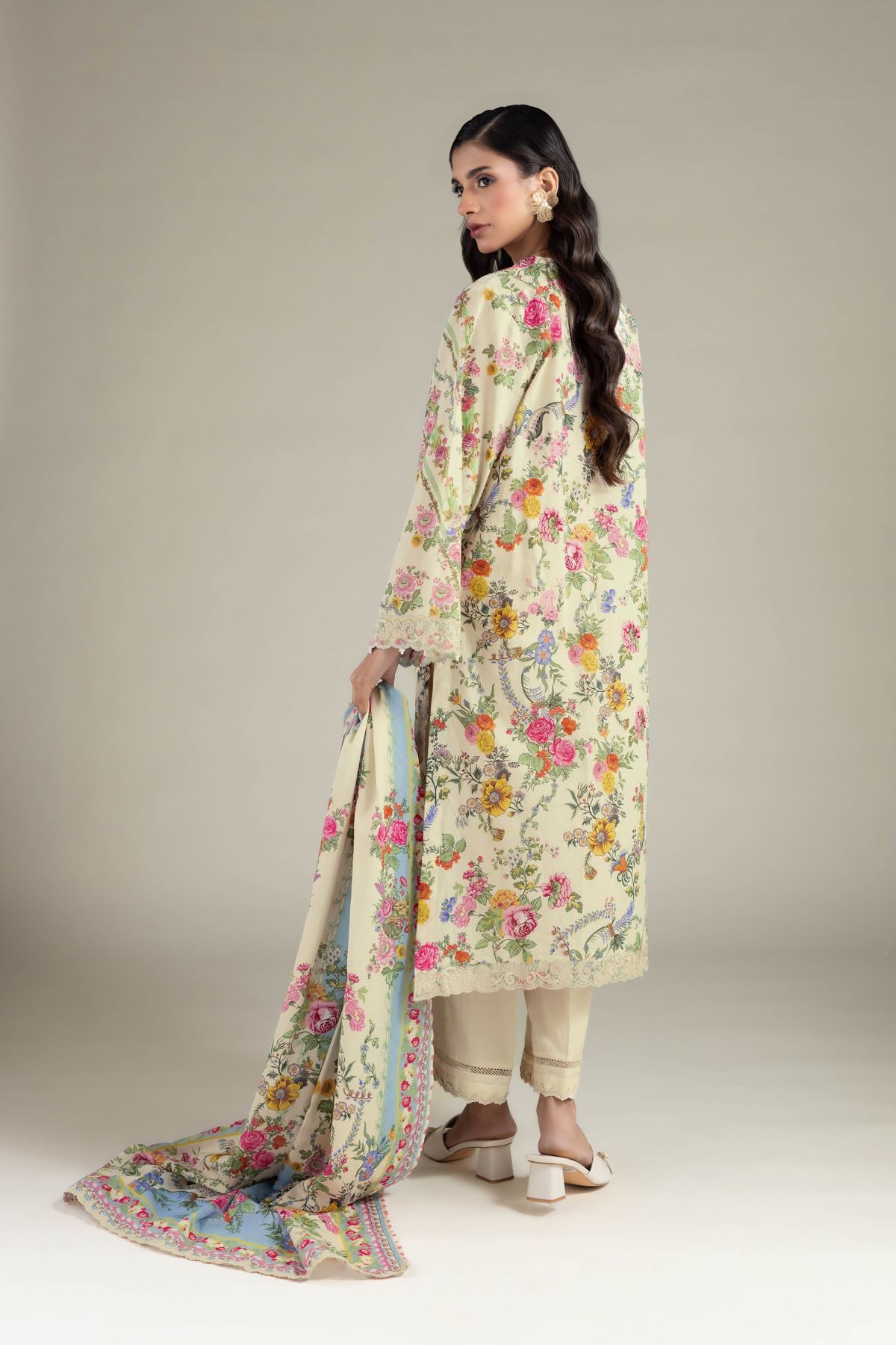 Embroidered Cambric Tailored 3 Piece - T-A33-26-104FB1-VG