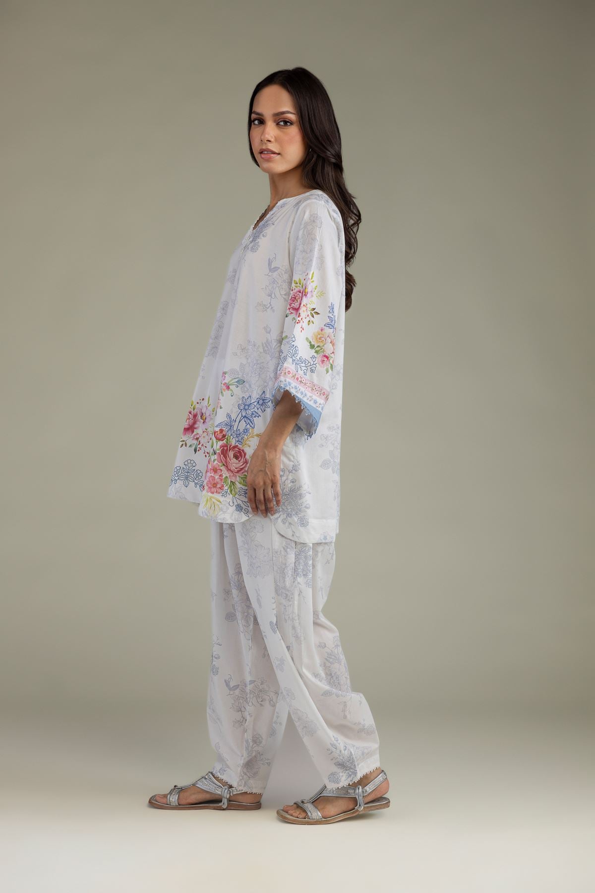 Printed Cambric Floral Cambric Pants - 1-26-102-A-F-VG