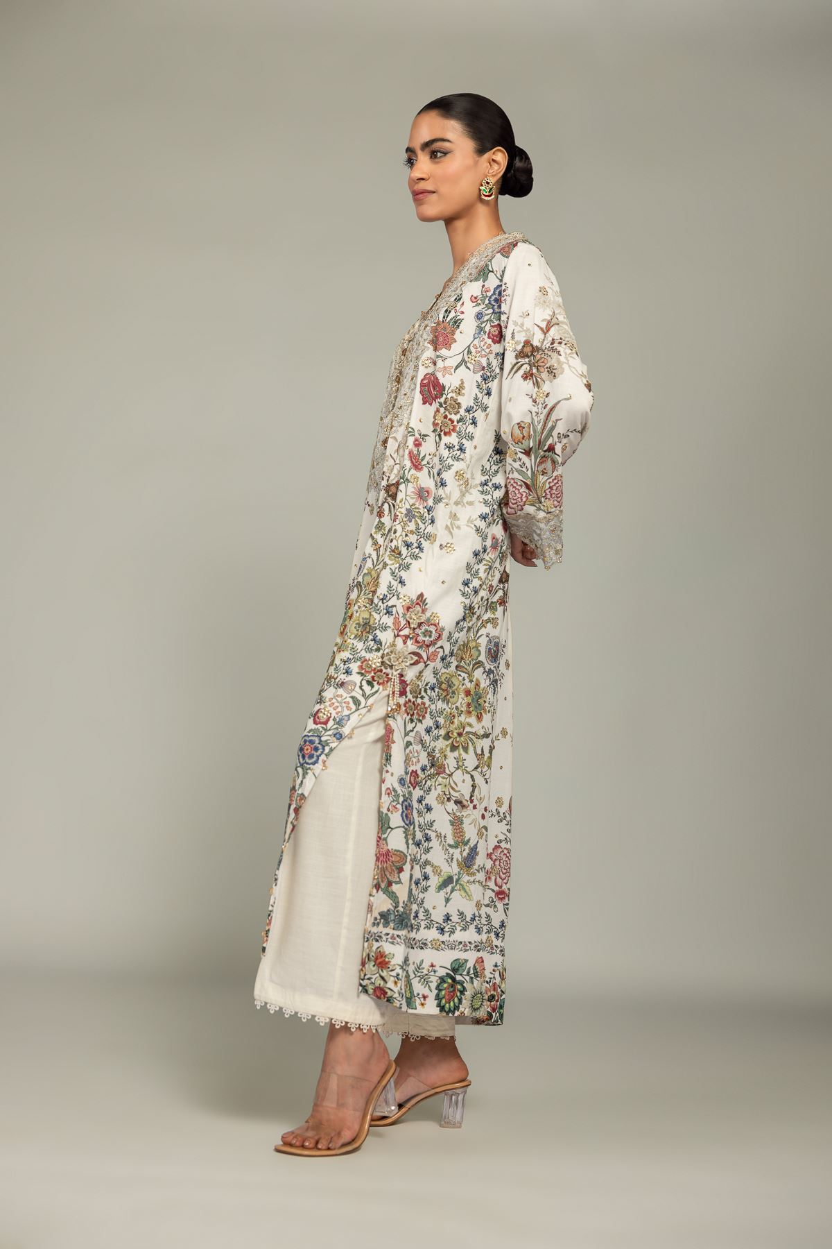 Embroidered Raw Silk 2-Piece Co-ord Set - 8-26-303-A-C1-VG