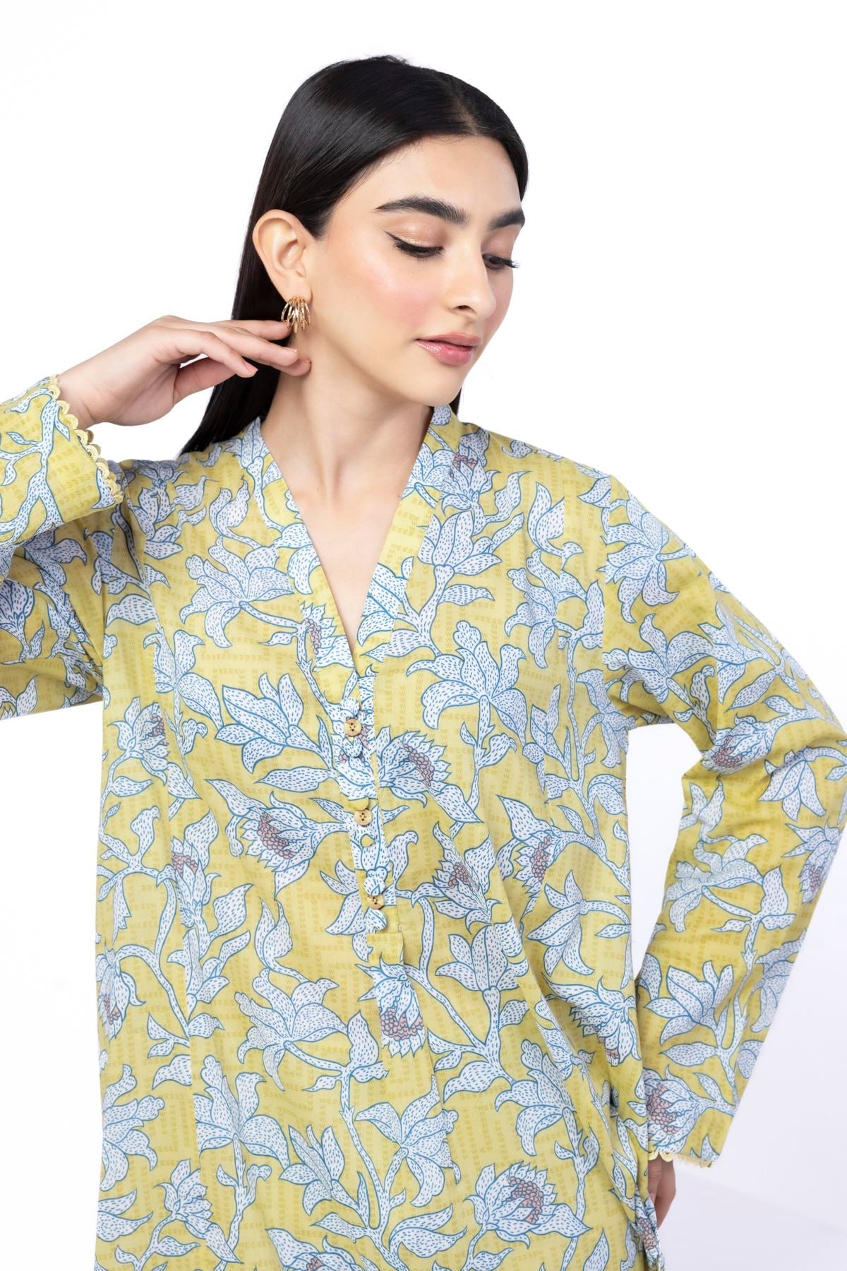 Printed Lawn Fabrics 2 Piece | Top and Bottom - A33-26-106FG-VG