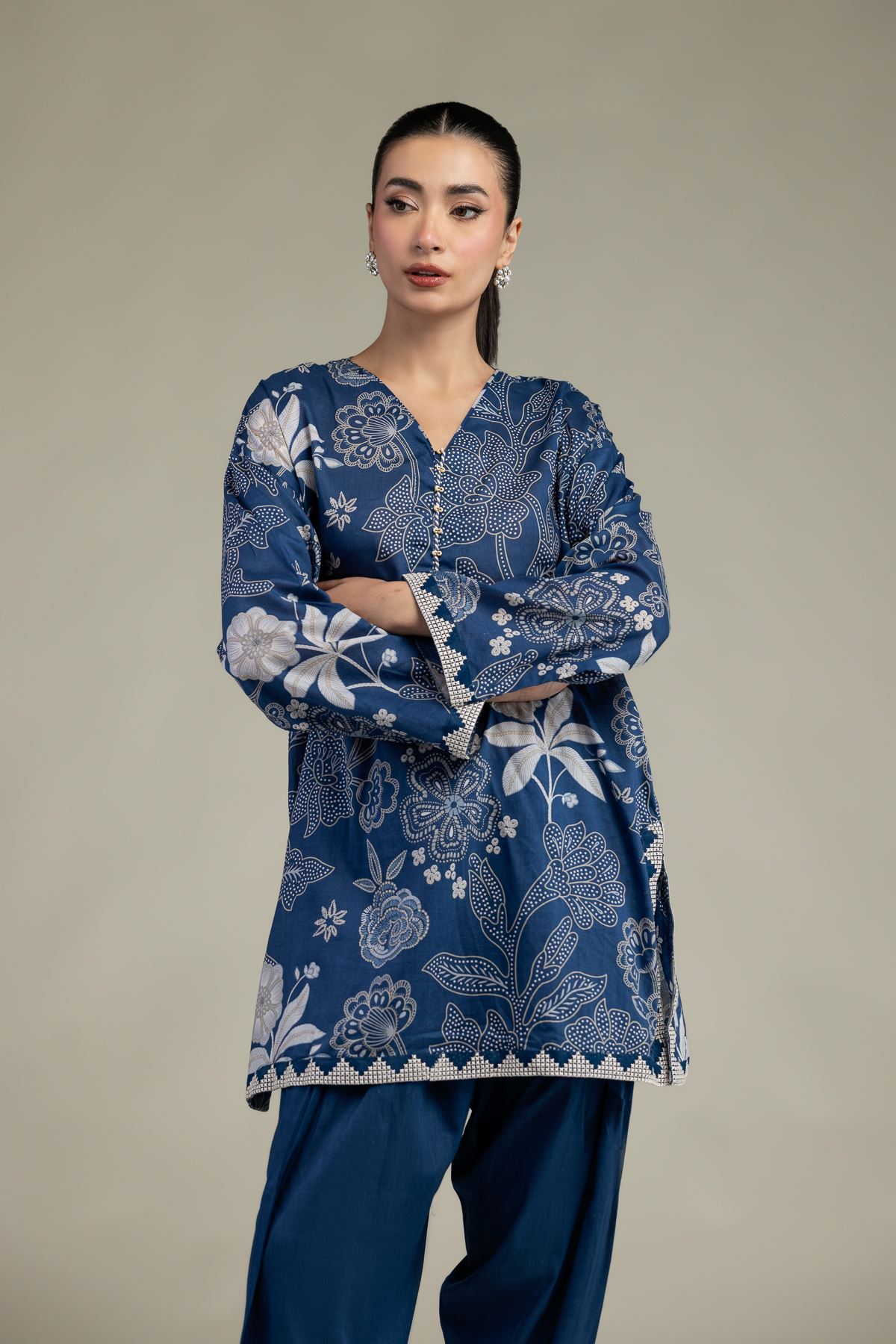 Embroidered Cambric Fabrics 2 Piece | Top and Bottom - A22-26-209FB1-VG