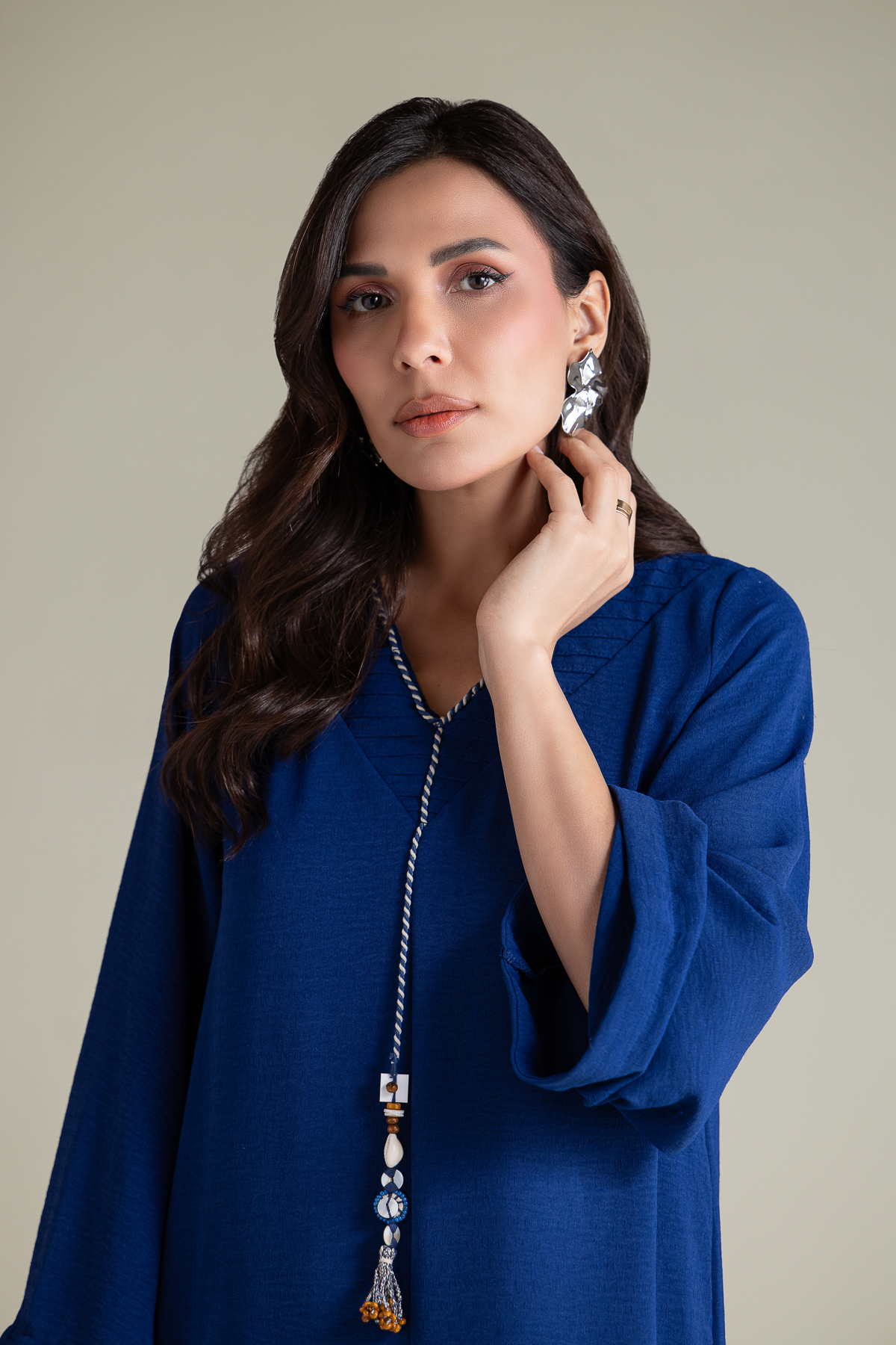 Dyed Textured Georgette Blue Georgette Kurta - 1-26-138-A-C-VG
