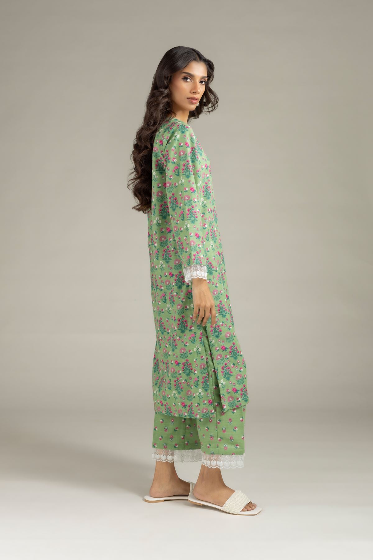 Printed Textured Cotton Kurta - OTD4-EX22-10TA-VG