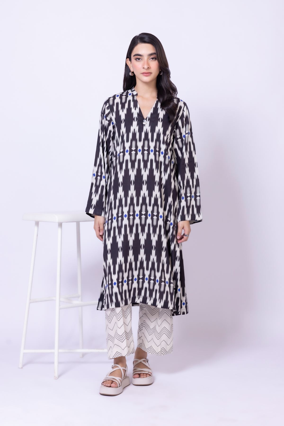 Printed Viscose Silk Pants - 25-09-10E1-03TA-VG