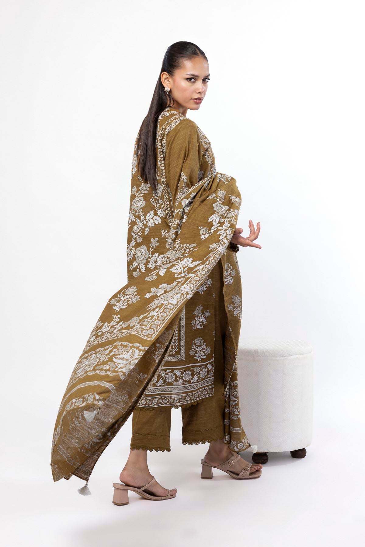 Printed Light Khaddar Fabrics 3 Piece - KW69A-G-VG