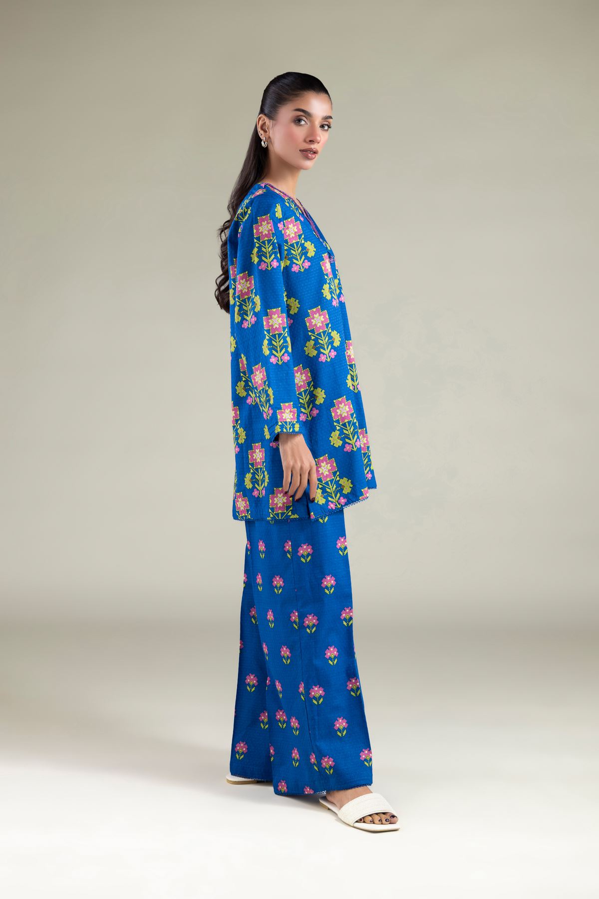 Printed Cotton Dobby Kurta - 1-26-143-A-F-VG