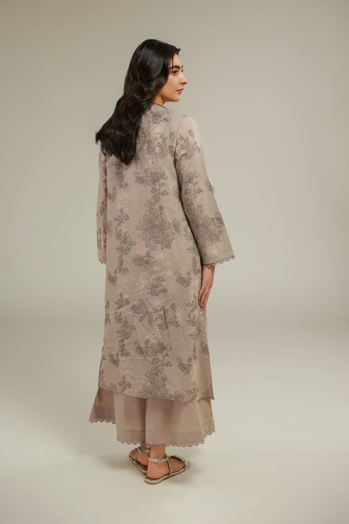 Cambric Floral Cambric Kurta - 1001924537