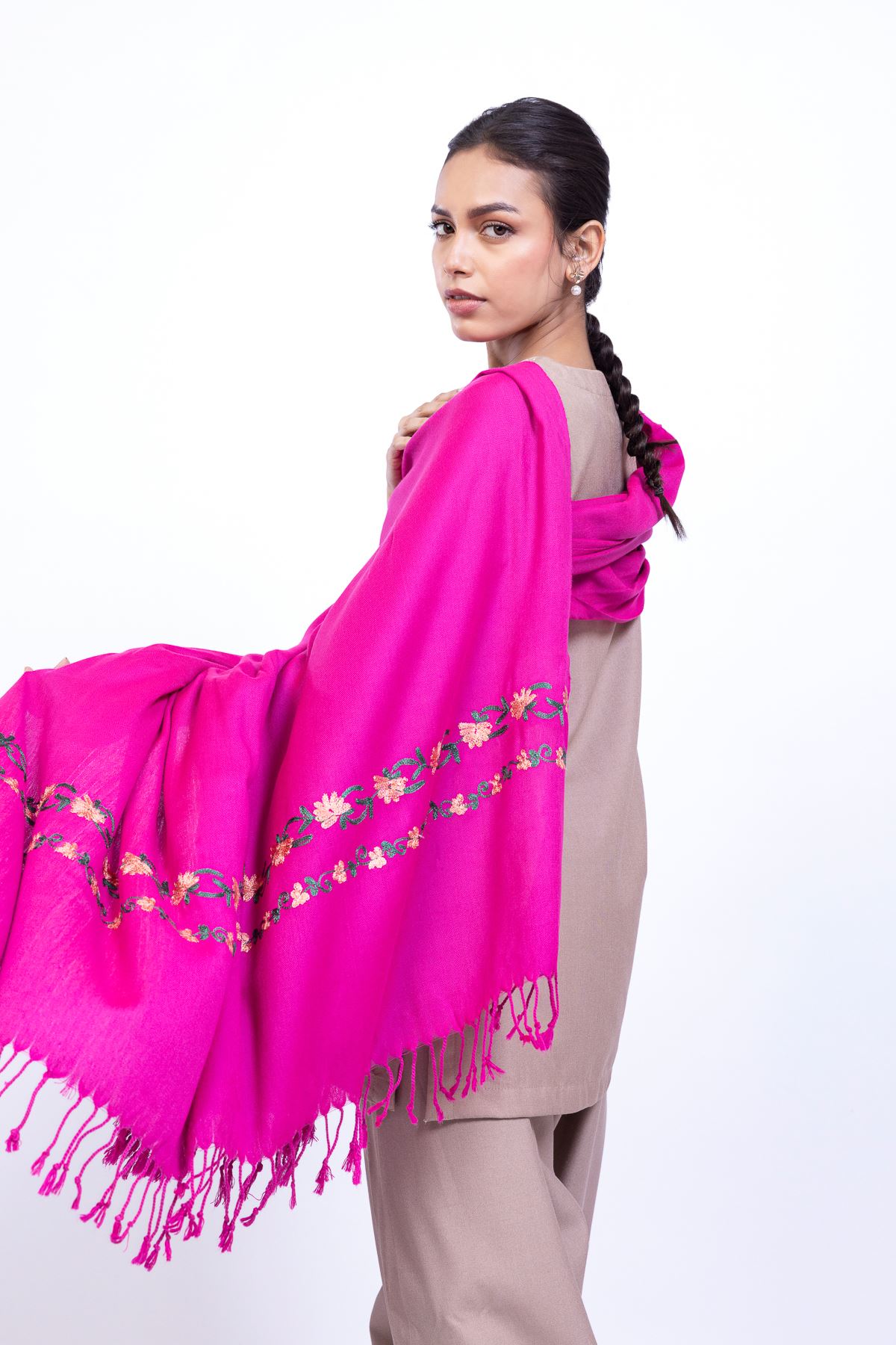 Dyed Acrylic Shawl - 25-09-11E13-07TA-VG