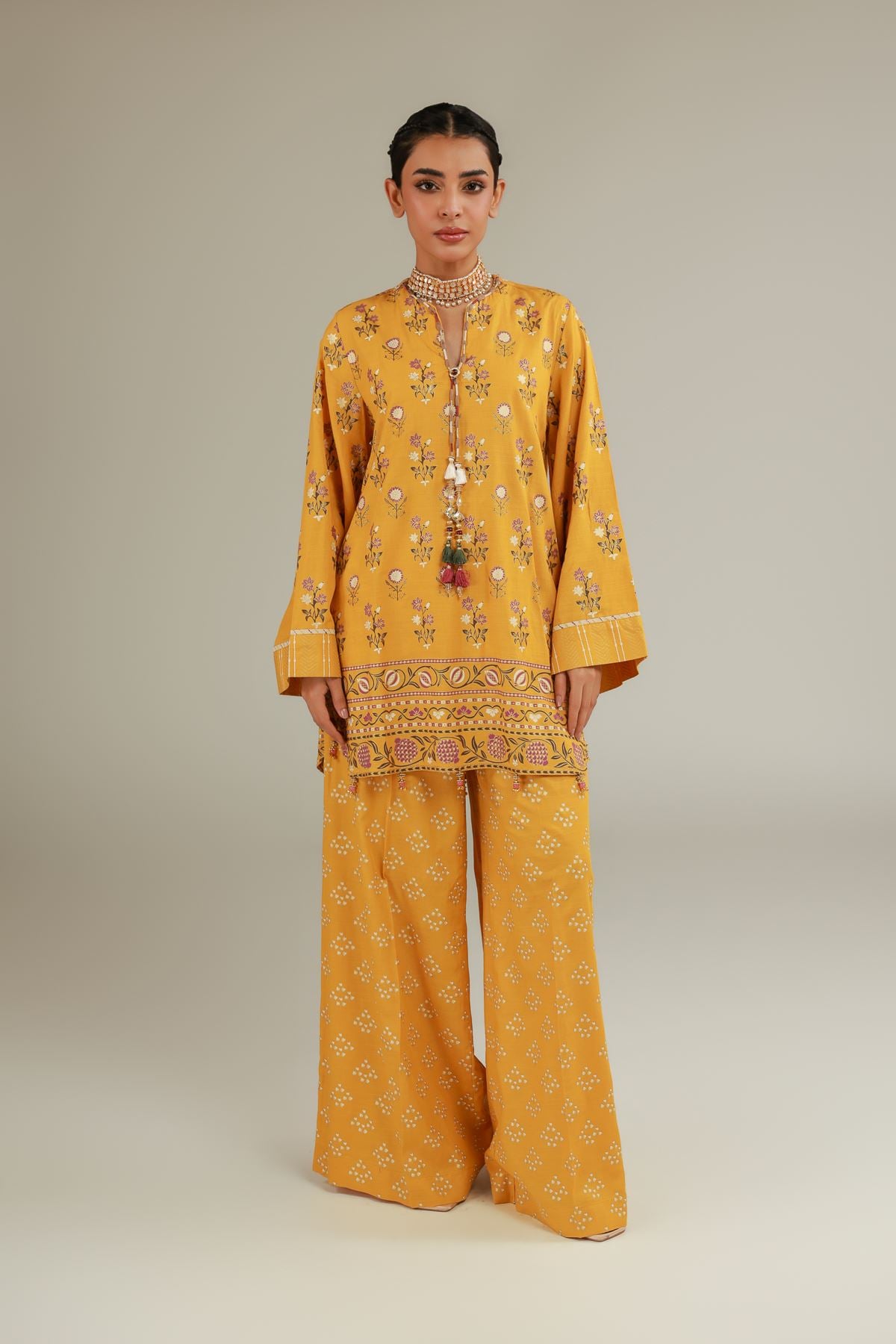 Raw Silk 2-Piece Co-ord Set - T-A22-26-103FA1-VG