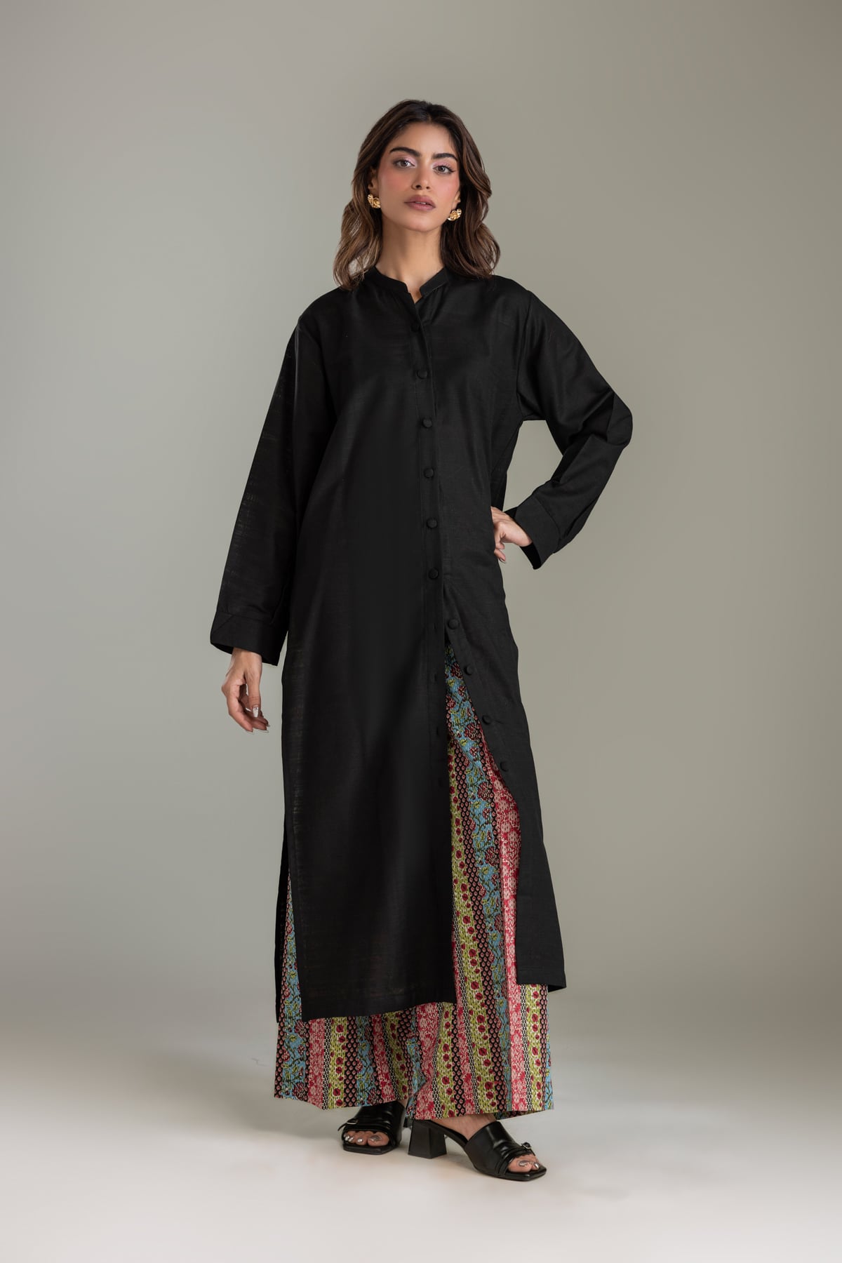 Printed Light Khaddar Pants - 1-26-436-A-C1-VG