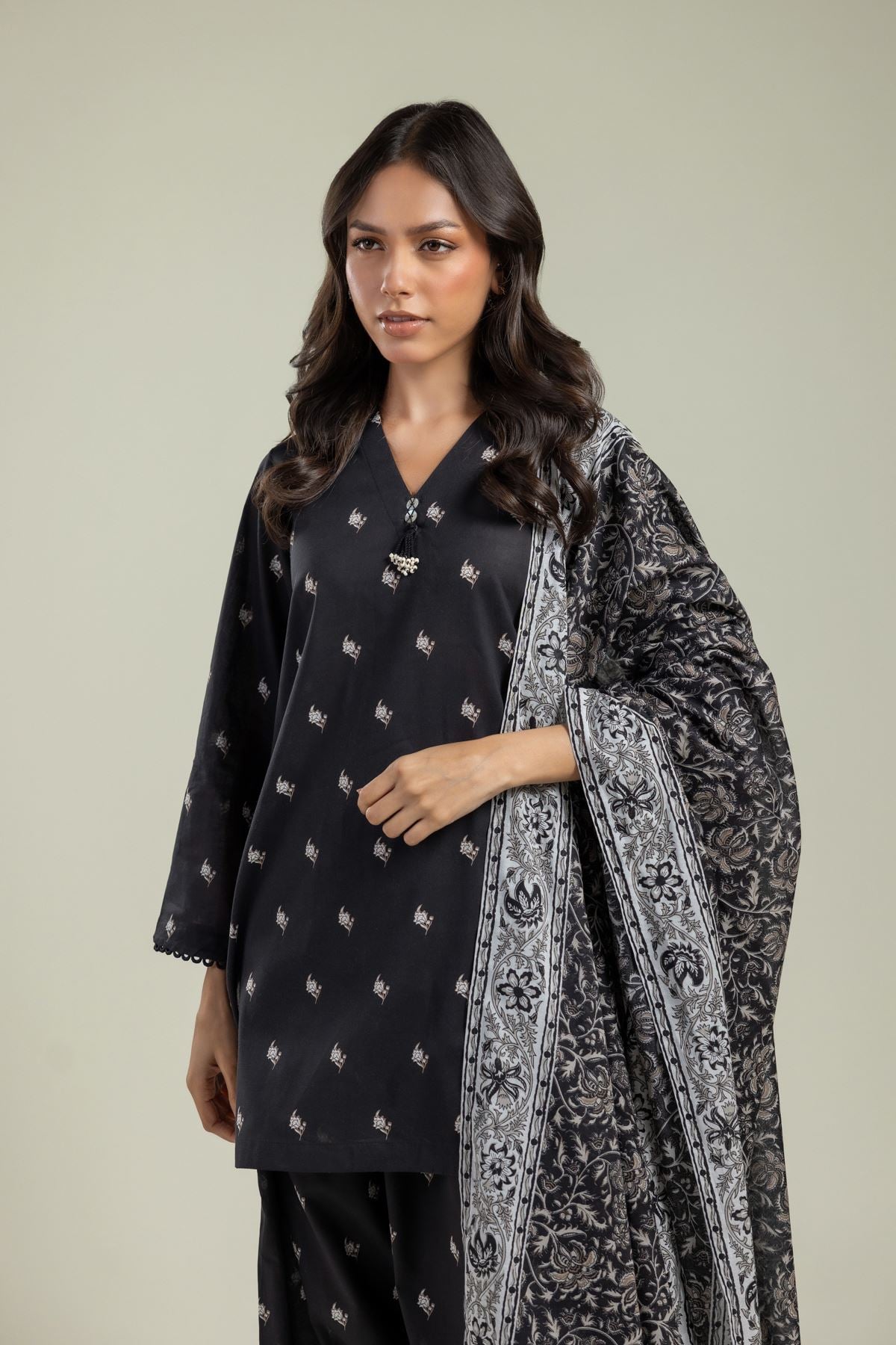 Printed Lawn Dupatta - 25-10-10S5-10TA-VG