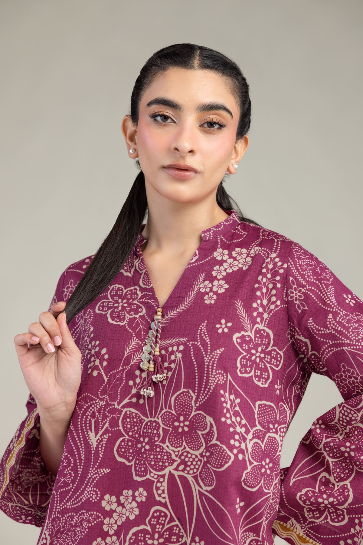Printed Cotton Dobby Short Floral Kurta - 1-26-212-A-E1-VG