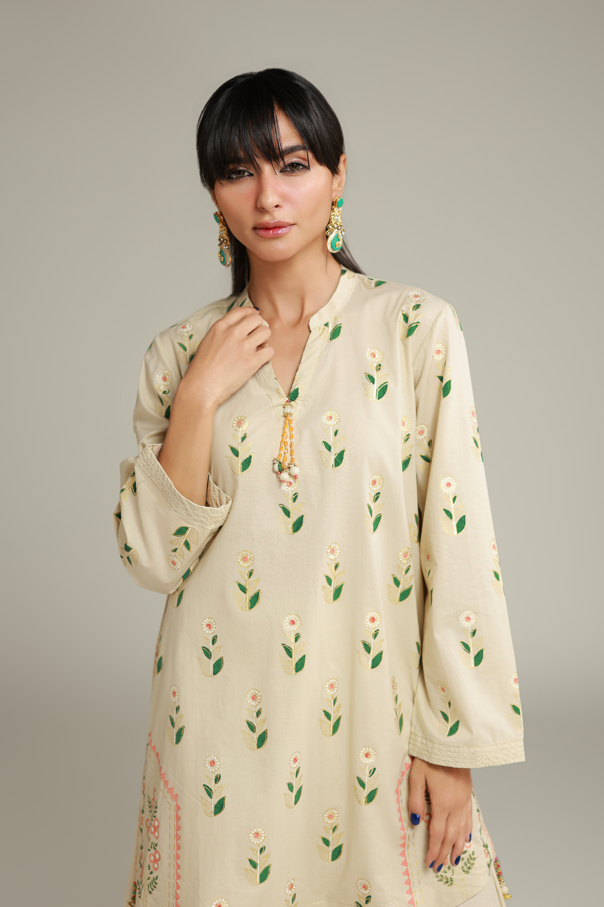 Printed Cambric 2-Piece Co-ord Set - T-A113-26-105EC2-VG