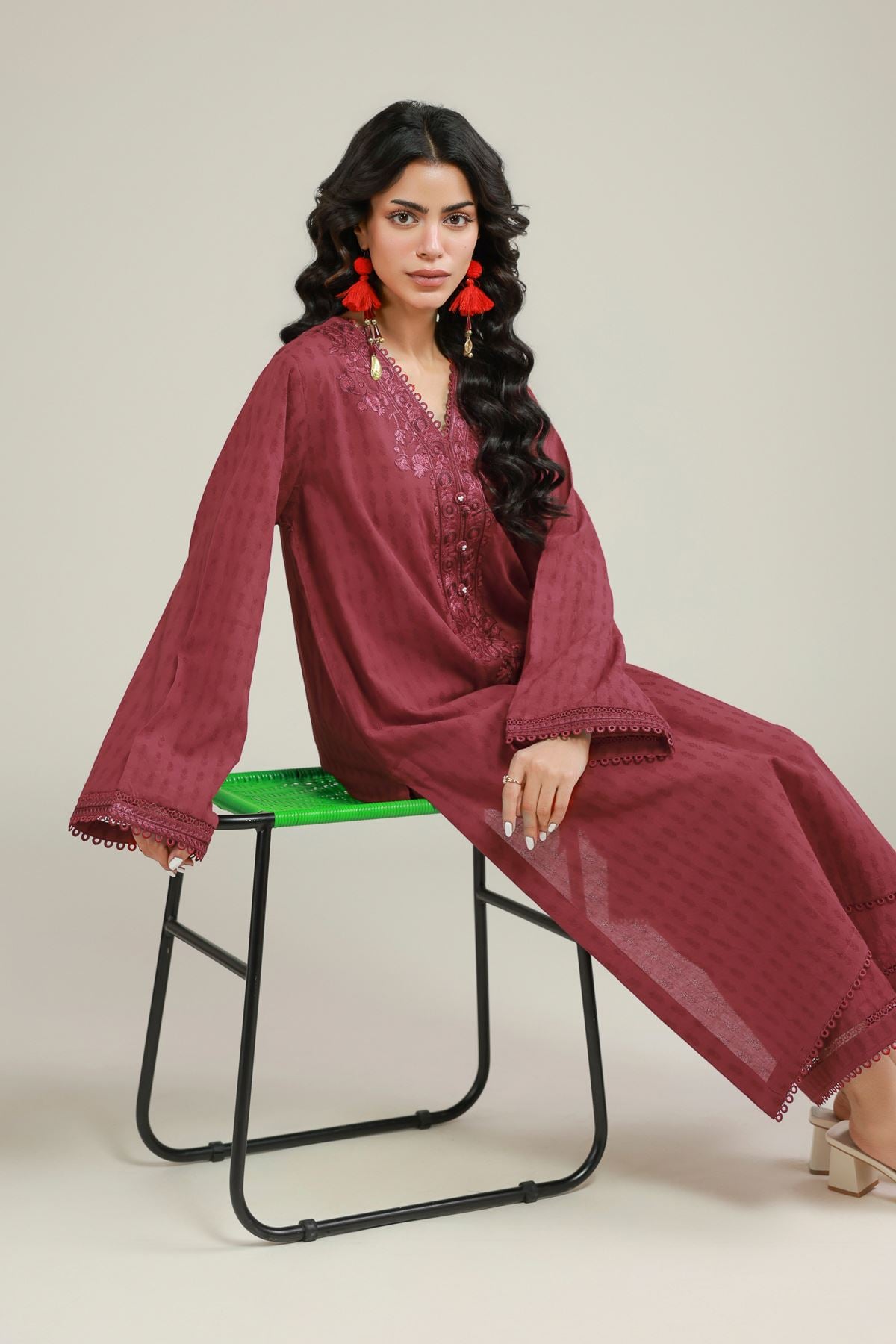 Embroidered Dobby Fabrics 2 Piece | Top and Bottom - A112-26-108EC2-VG