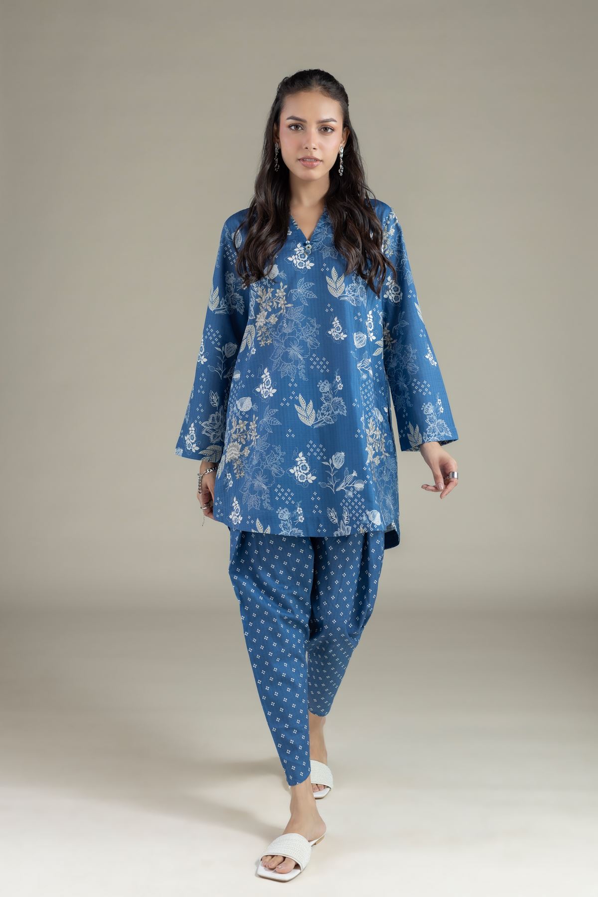 Printed Cotton Dobby Kurta - 25-10-12E12-03TA-VG