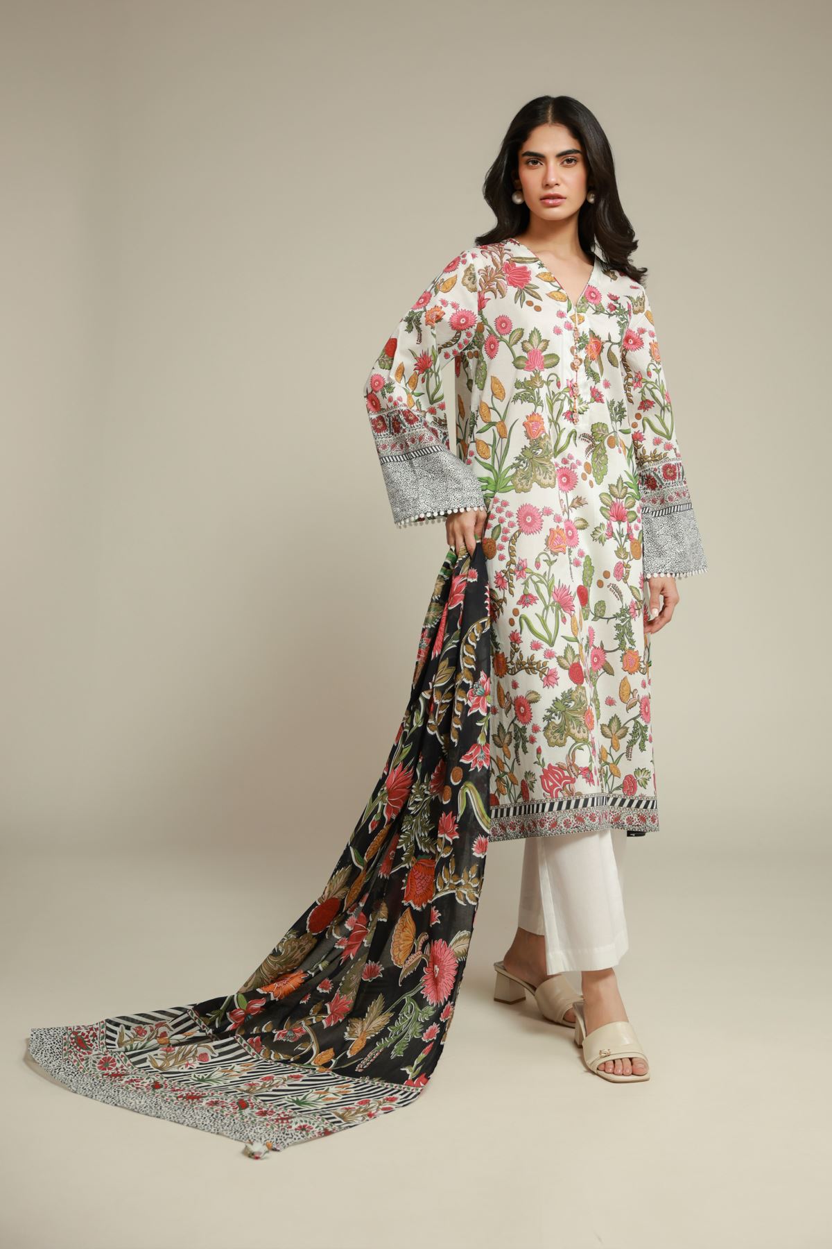 Printed Cambric Floral Tailored 3-Piece - T-A33-26-112FH2-VG