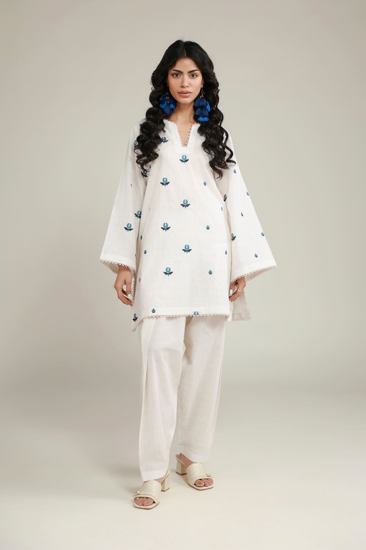 Embroidered Dobby Fabrics 2 Piece | Top and Bottom - A113-26-101EI2-VG