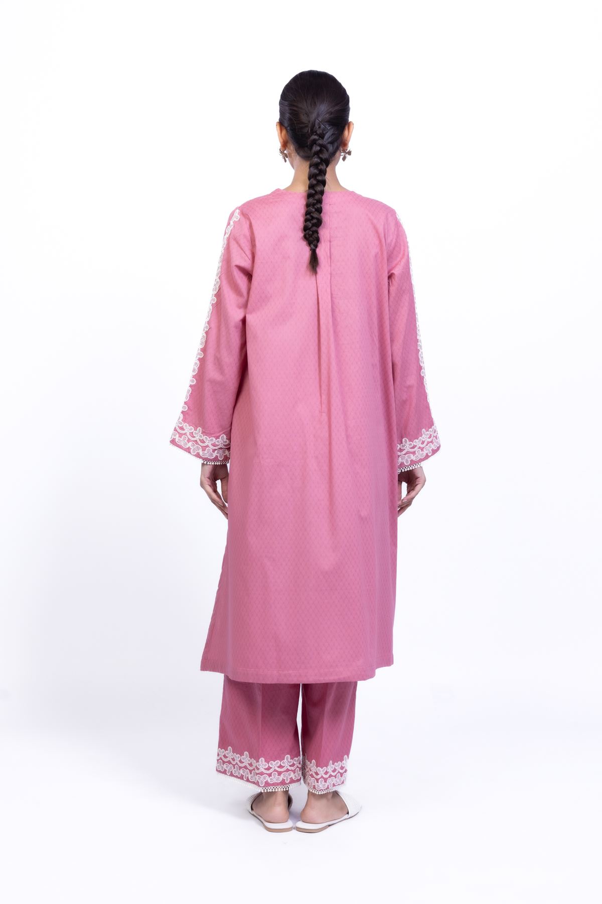 Embroidered Cotton Dobby Floral Embroidered Kurta - 2-26-106-A-B-VG