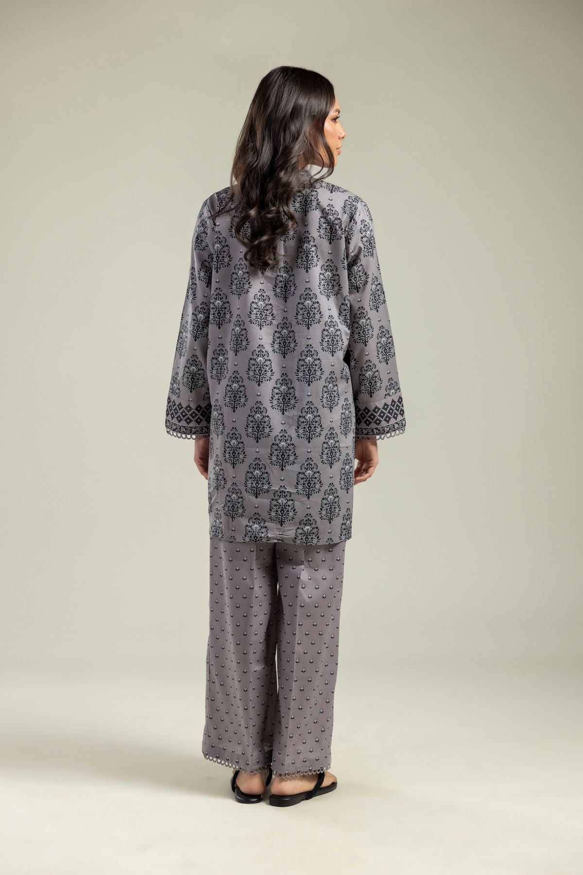 Printed Cambric Kurta - OTD4-EX26-09BA-VG