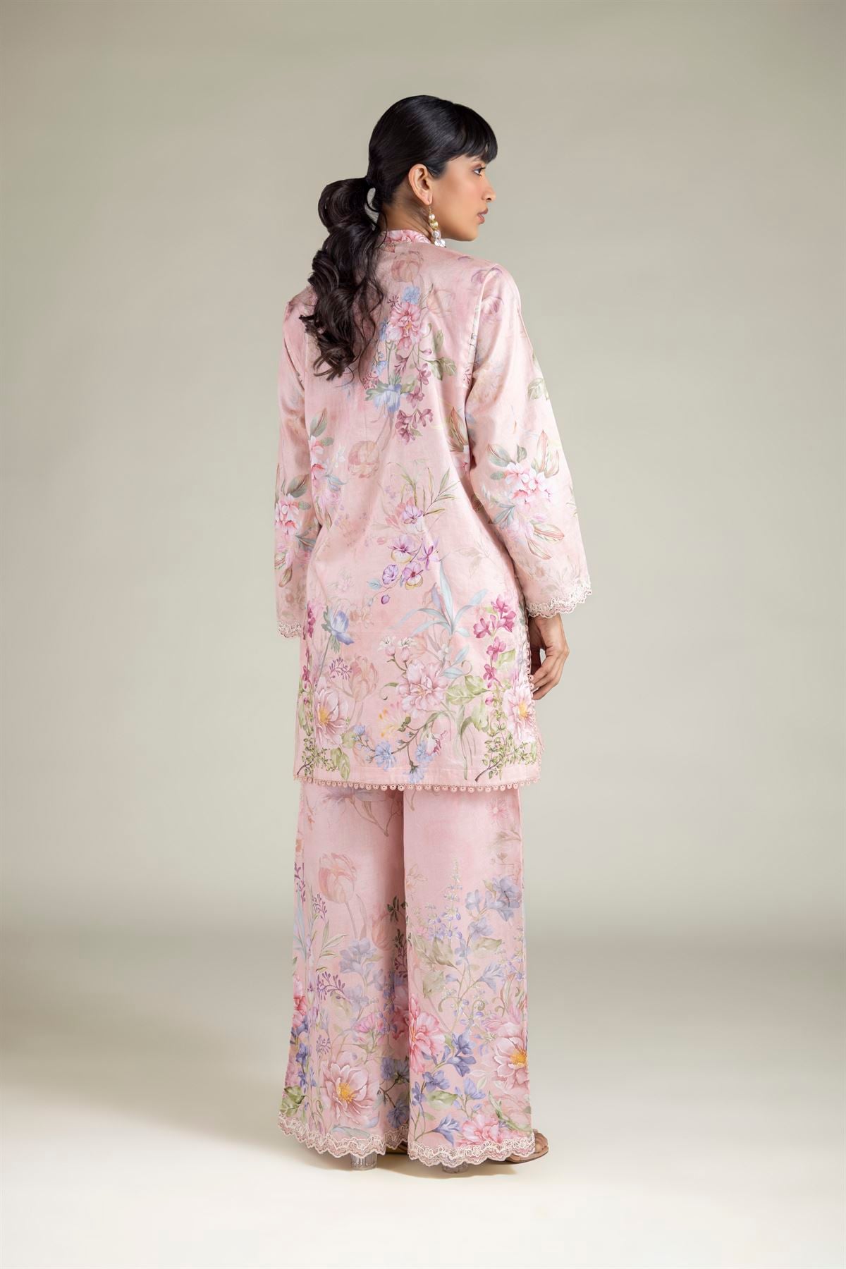 Embroidered Satin Fabrics 2 Piece | Top and Bottom - A113-26-111EE1-VG