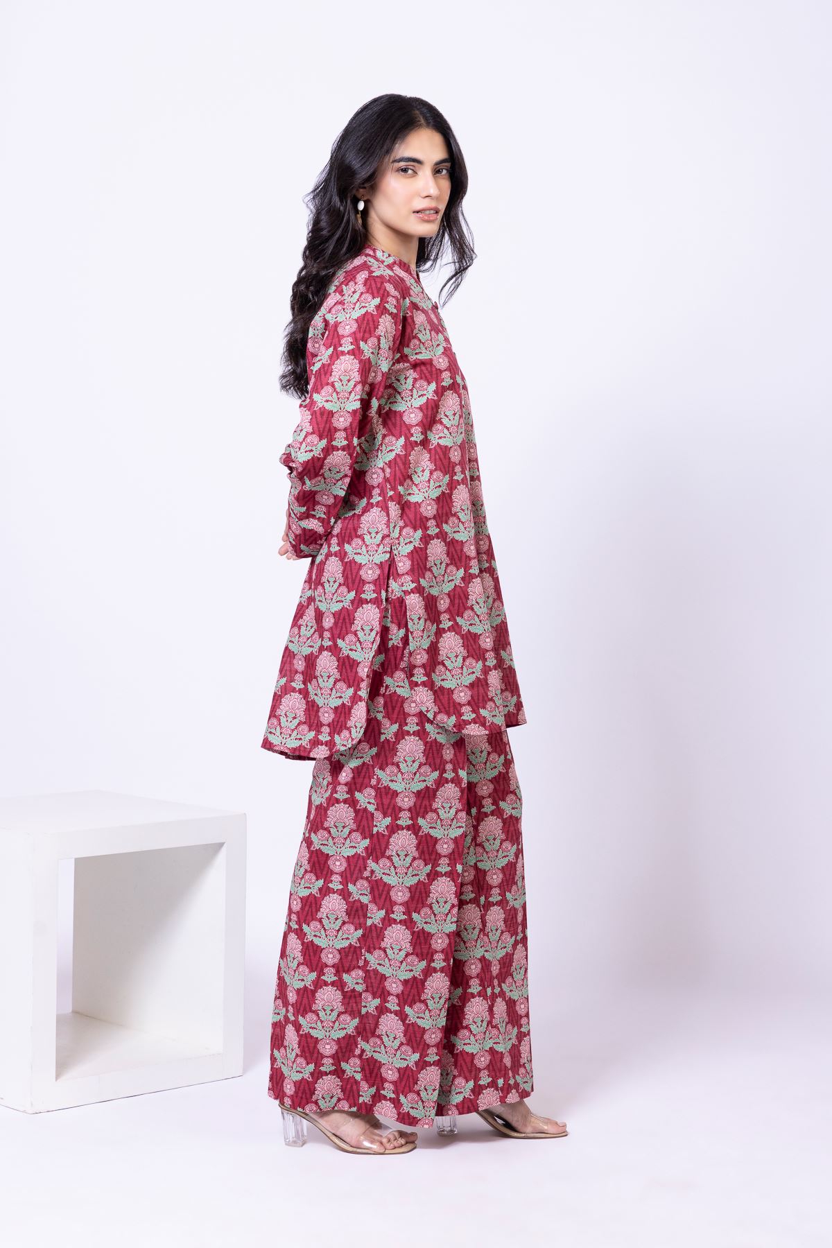 Printed Textured Cotton Pants - 25-09-11E3-09TA-VG