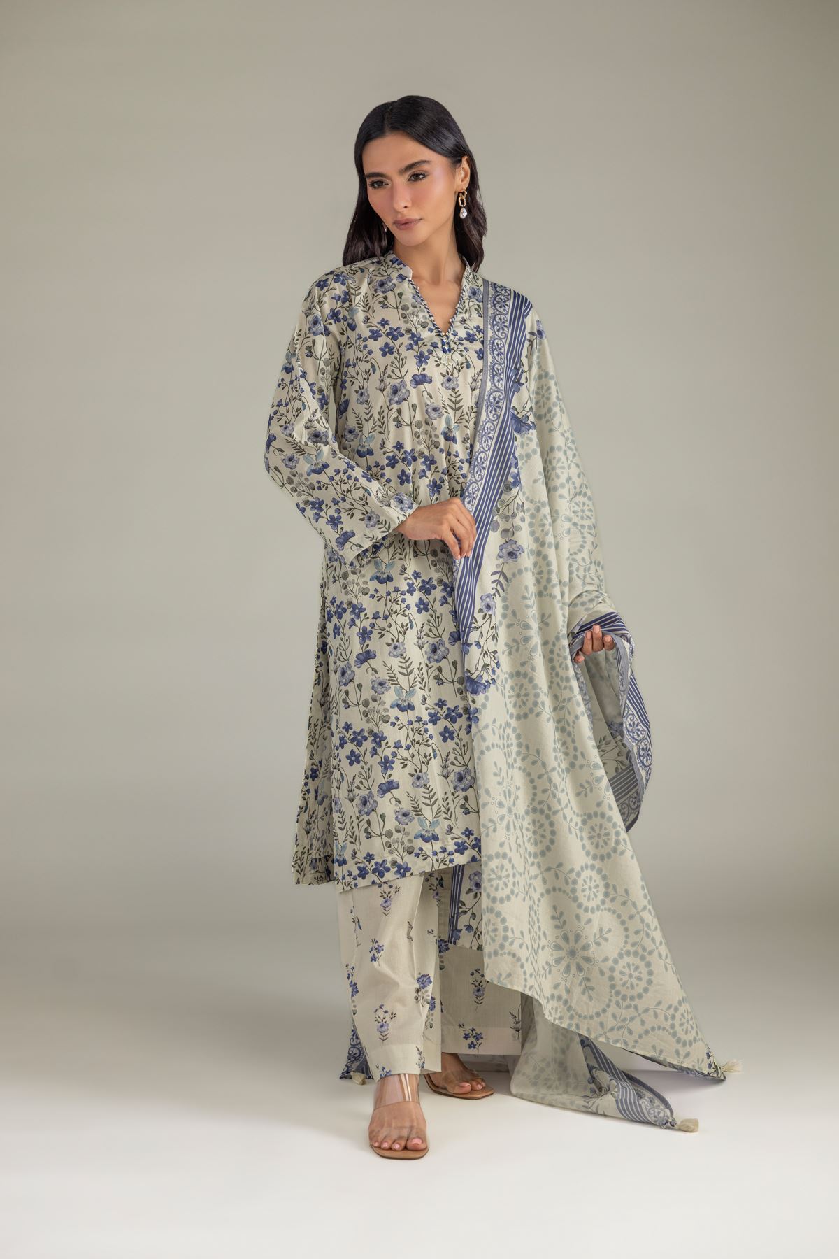 Printed Cambric Floral Cambric Pants - 1-26-246-B-I1-VG