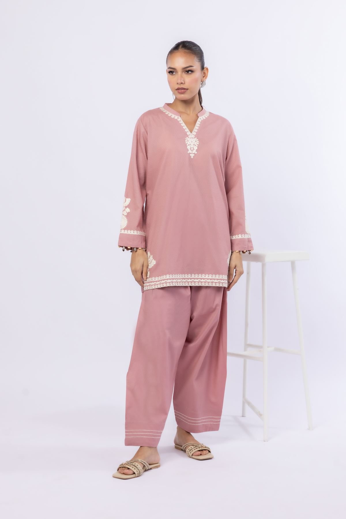 Dyed Cotton Dobby Pants - 1-26-115-C-E-VG