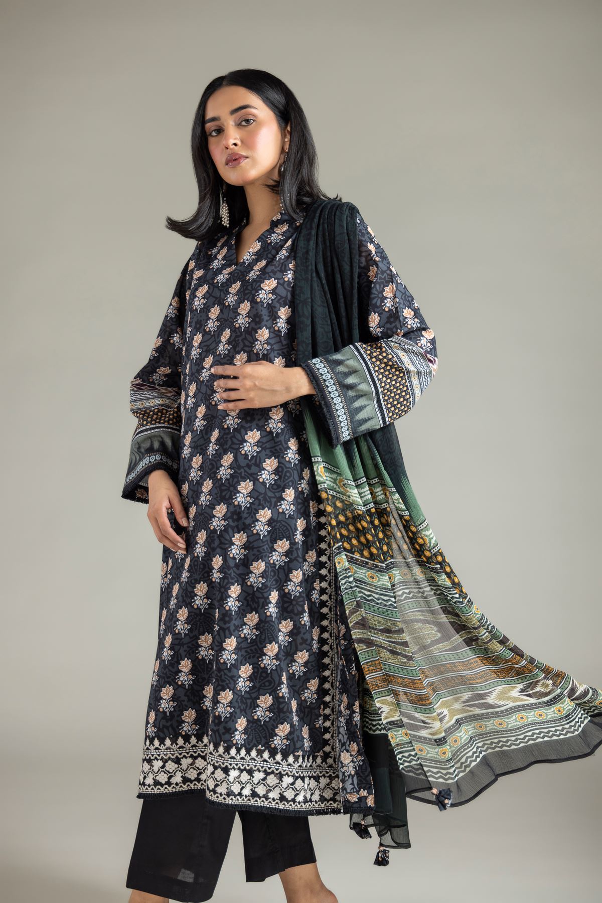 Embroidered Lawn Printed Lawn Dress - T-A33-26-107FG-VG