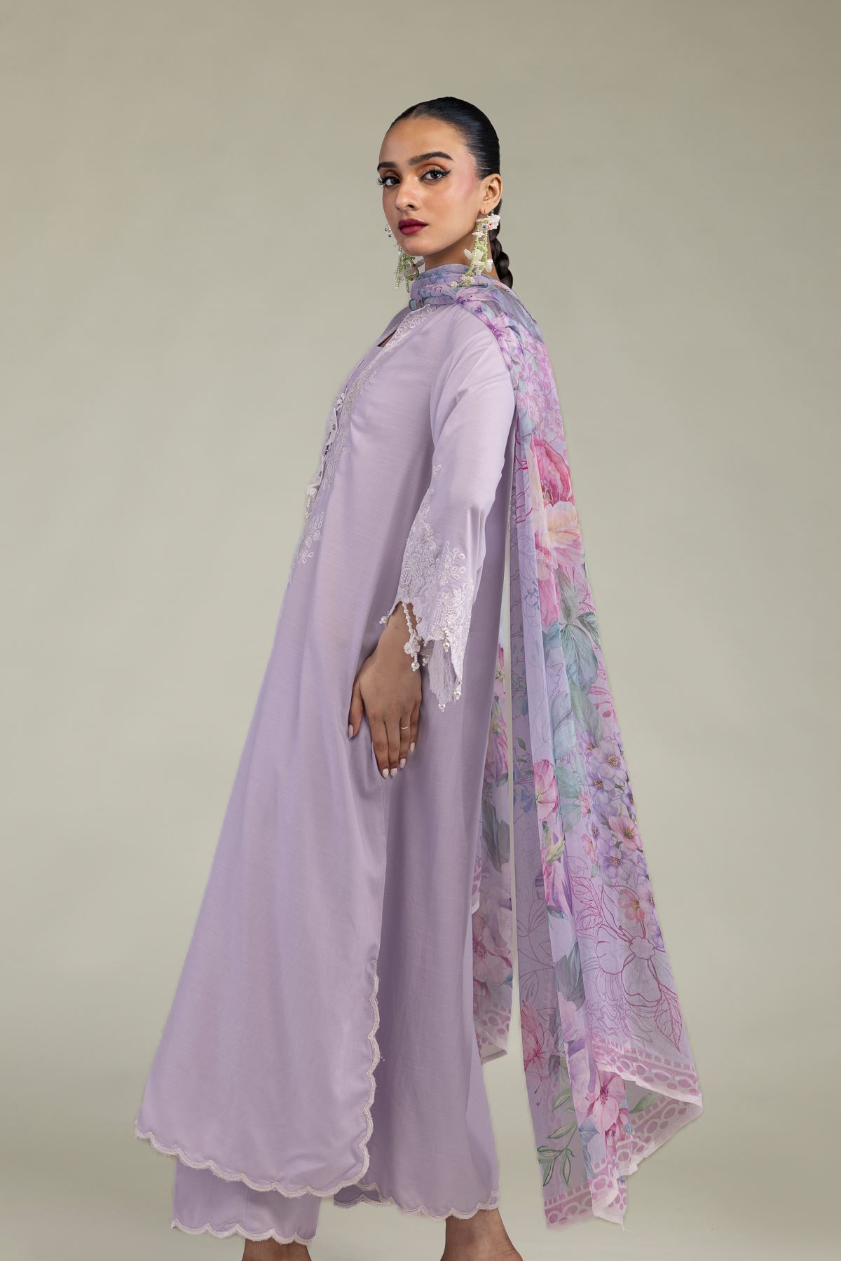 Embroidered Chiffon Chiffon Floral Dupatta - 1-26-102-A-D-VG