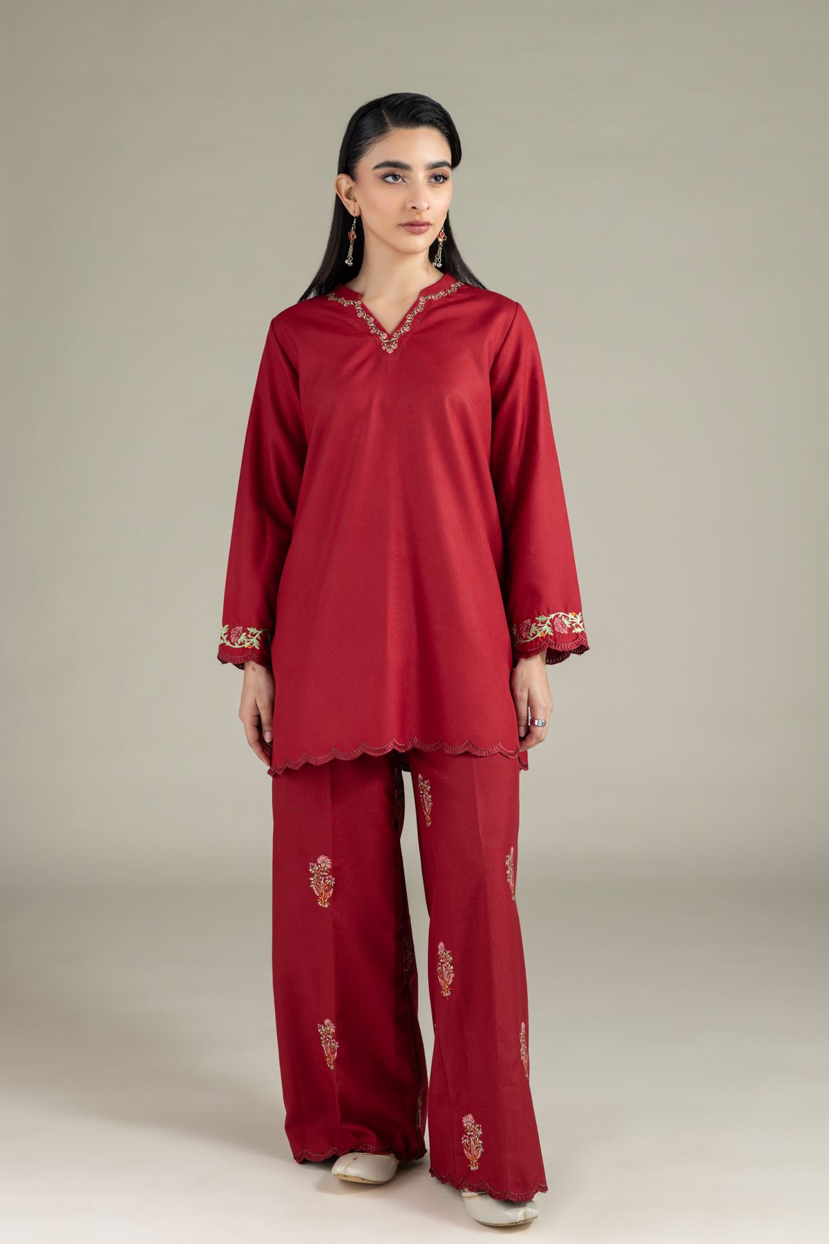 Embroidered Heavy Blended Viscose Kurta - 25-10-12E9-02TA-VG