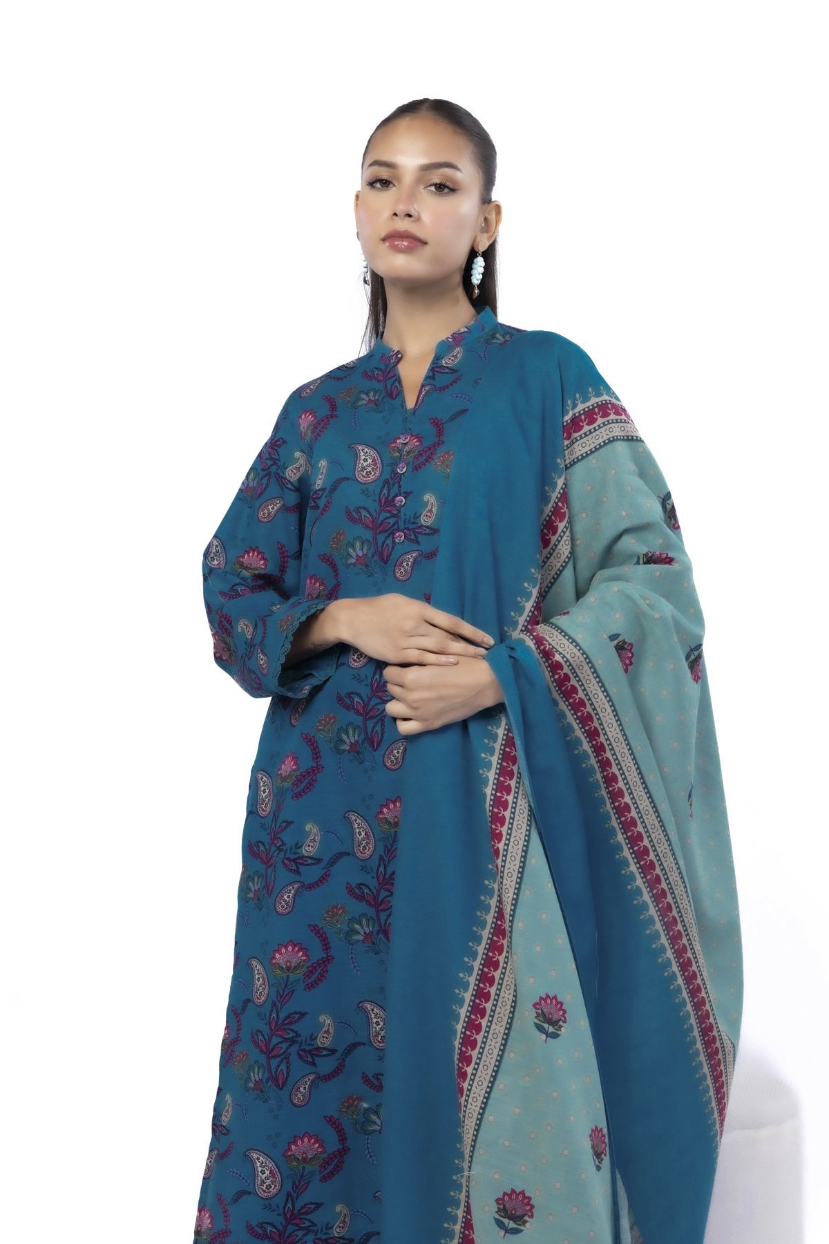Printed Khaddar Fabrics 3 Piece - KW34A-VG
