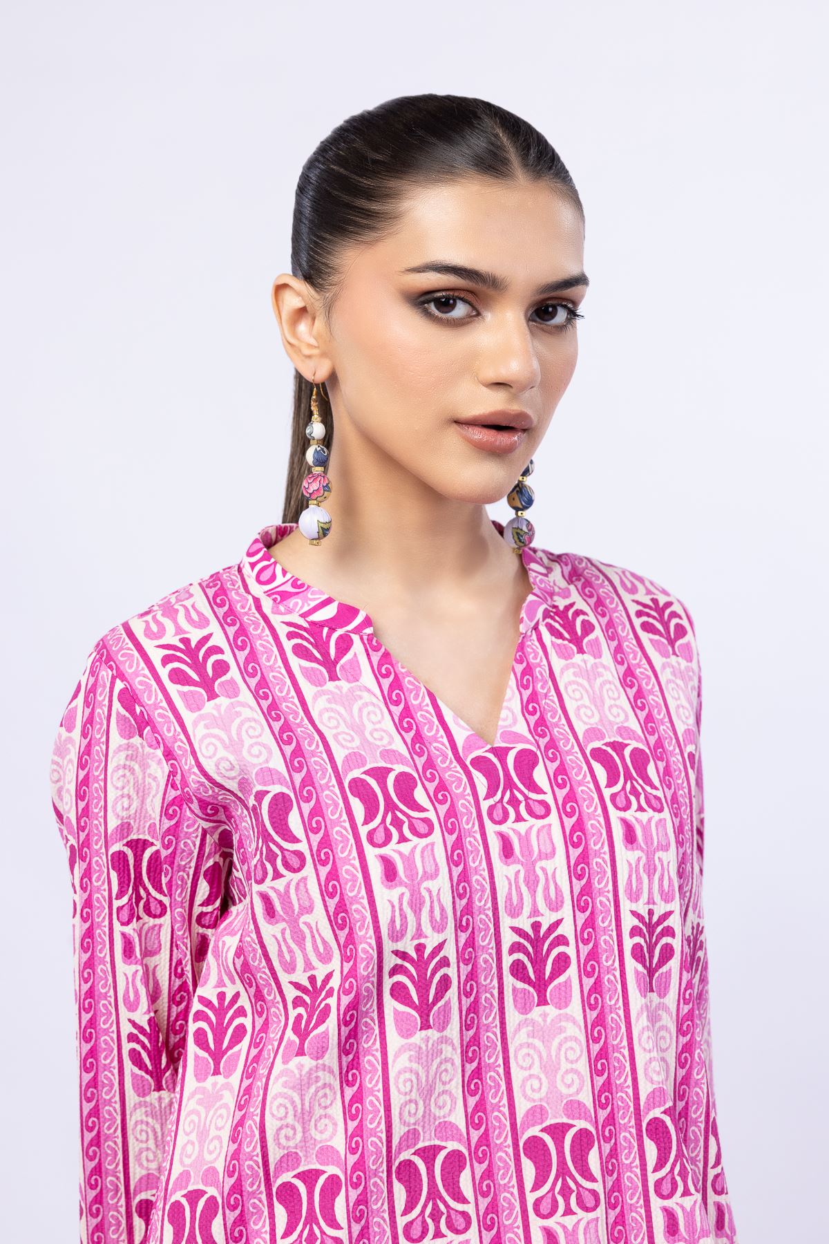 Printed Ripple Crinkle Kurta - 25-04E48-07TA-VG