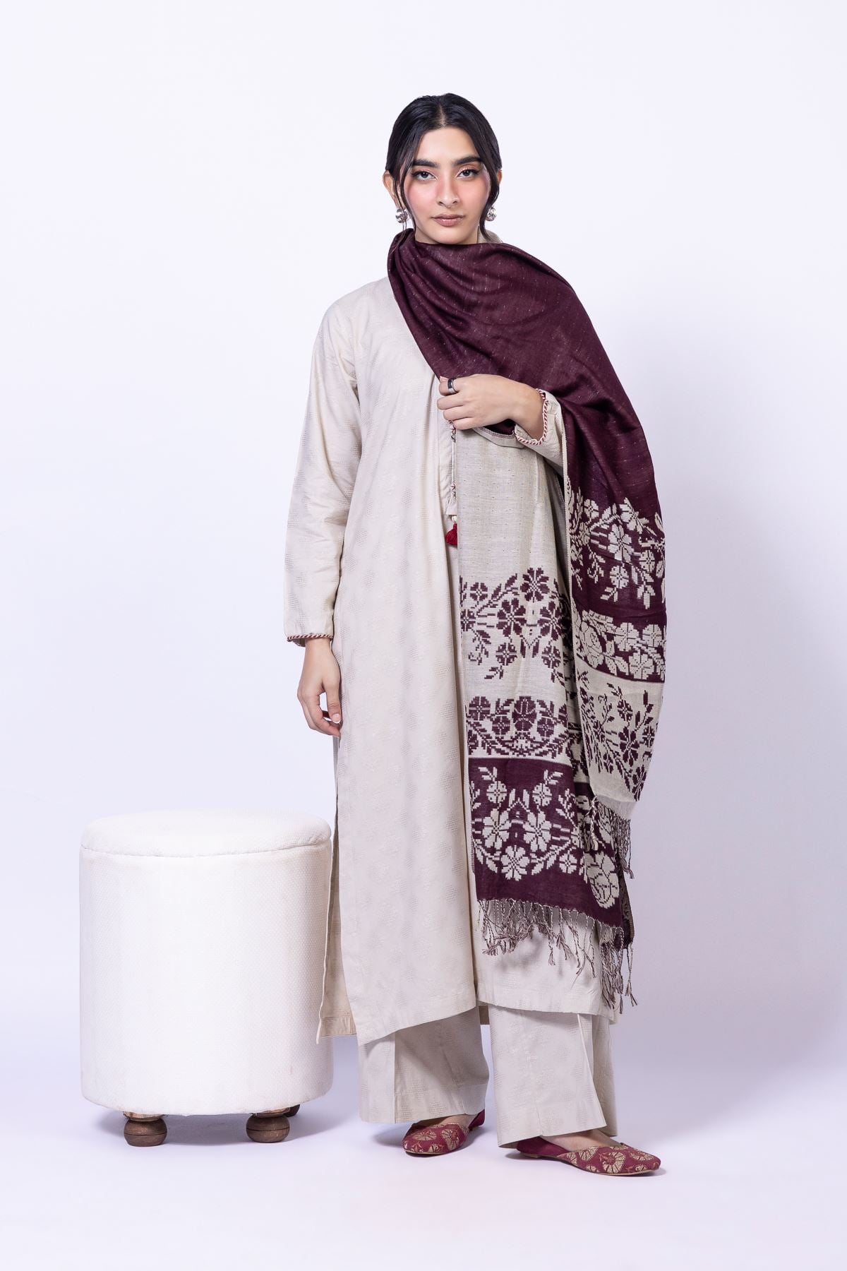 Dyed Jacquard Kurta - 25-09-11E5-02TA-VG