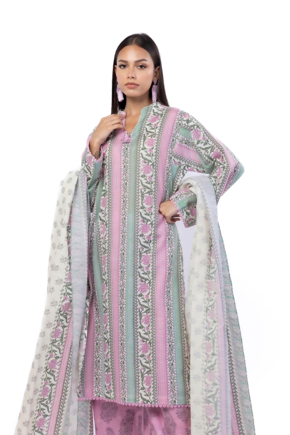 Printed Khaddar Fabrics 3 Piece - KW34A-VG