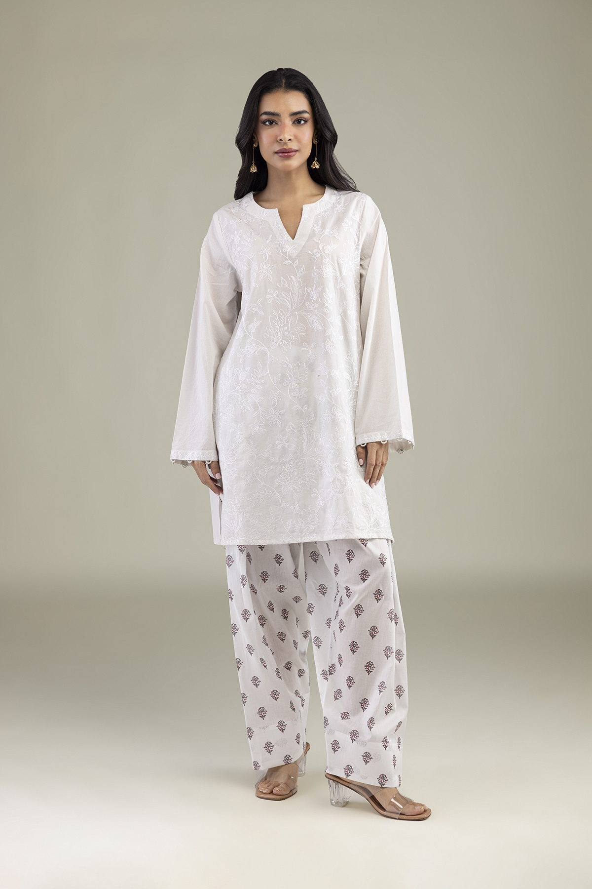 Embroidered Cambric Cambric Tailored 2-Piece - 1-26-322-B-A1-VG