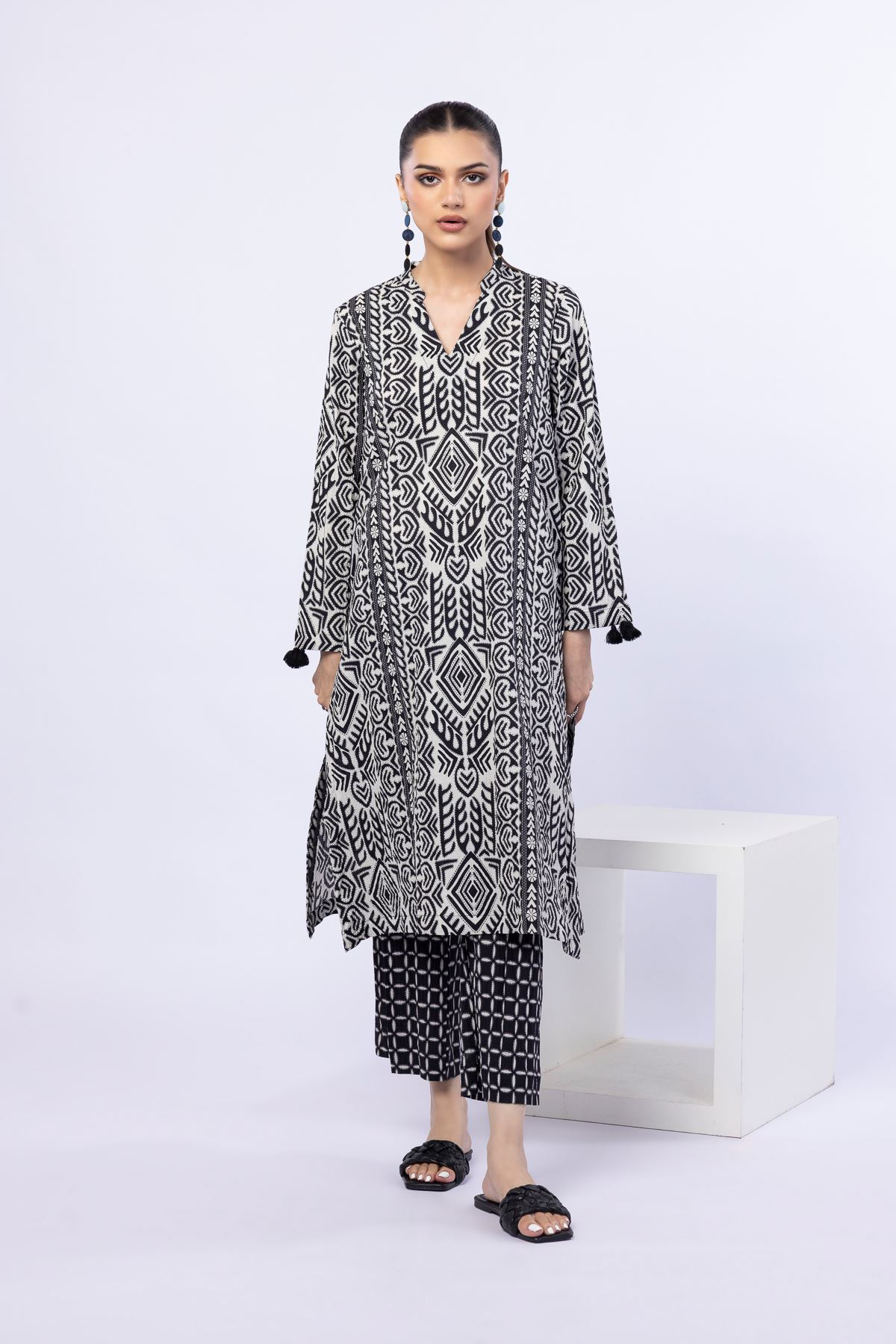 Printed Ripple Crinkle Pants - 25-04E48-07TA-VG